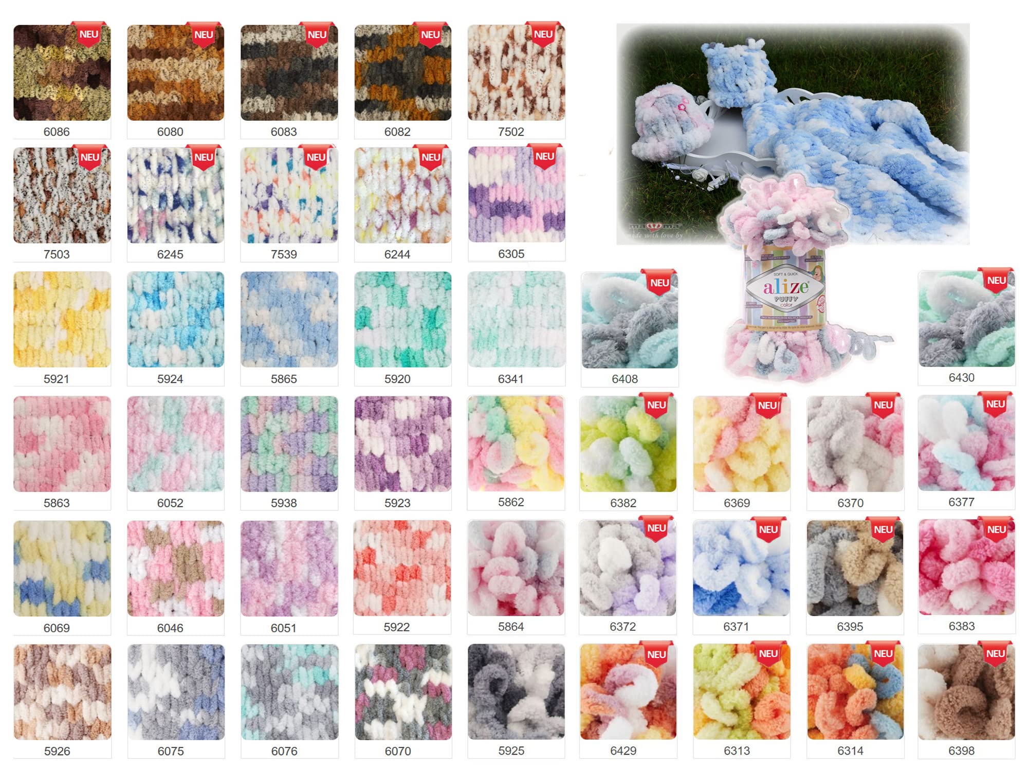 ALIZE Puffy Fine Strickgarn – 500g, Plüschig Weich, Zum Stricken Ohne Nadeln