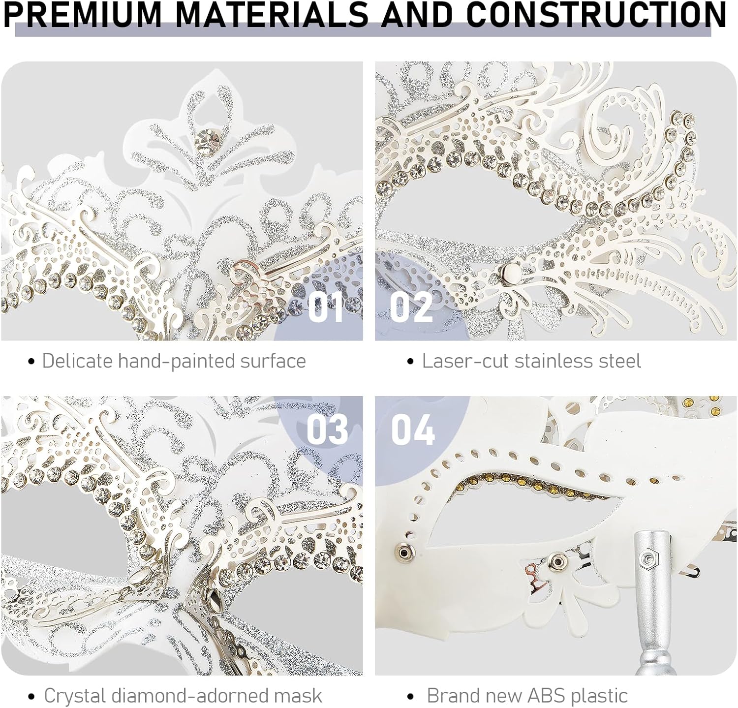 Hoshin Masquerade Mask with Stick, Mardi Gras Deecorations Venetian Masks for Womens - Image 5