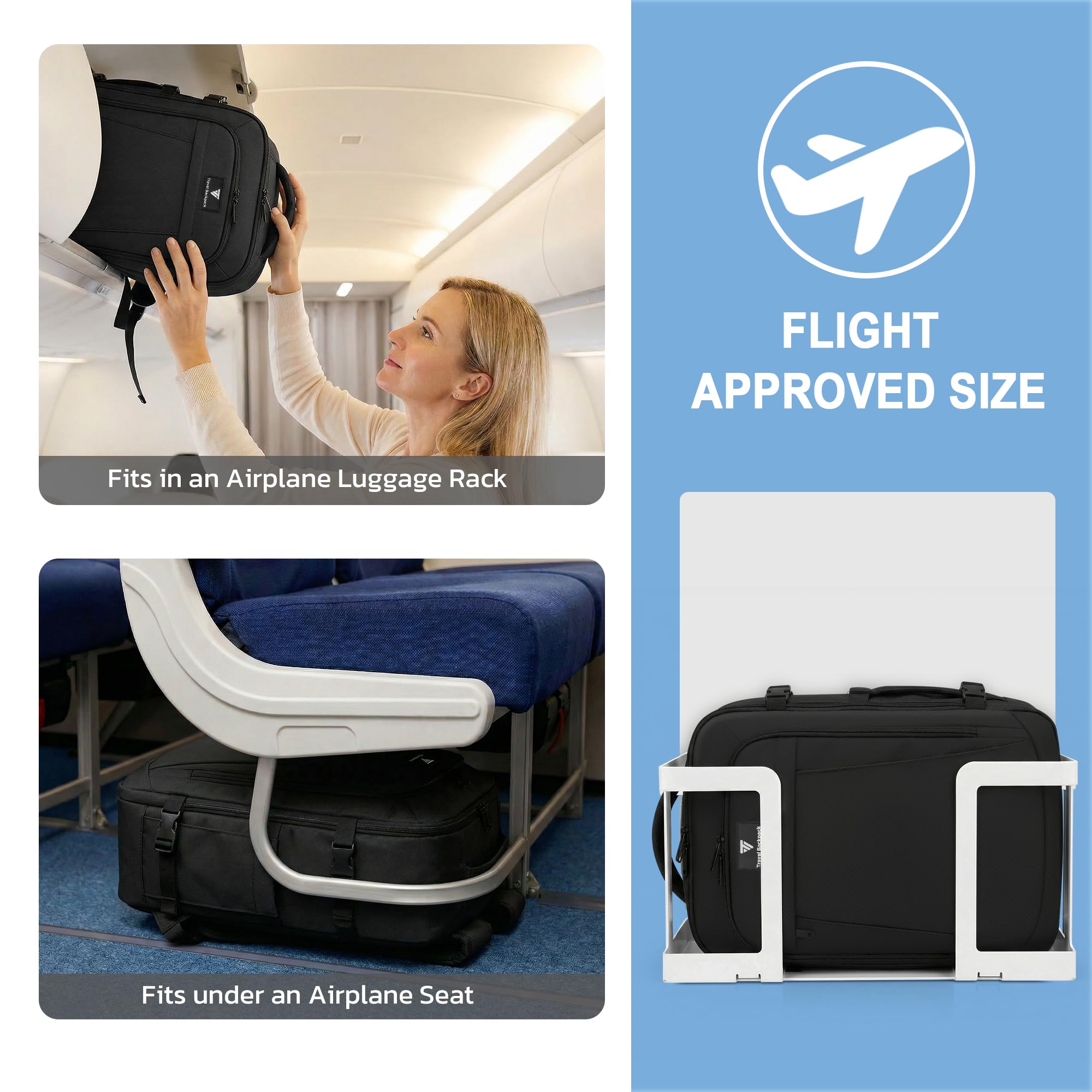 TILYMOL Travel Backpack for Women & Men - 15.6 inch Laptop Backpack Airplane Flight Approved, Large Carry On Anti-theft Bag for Travel Work Business Weekender - 4