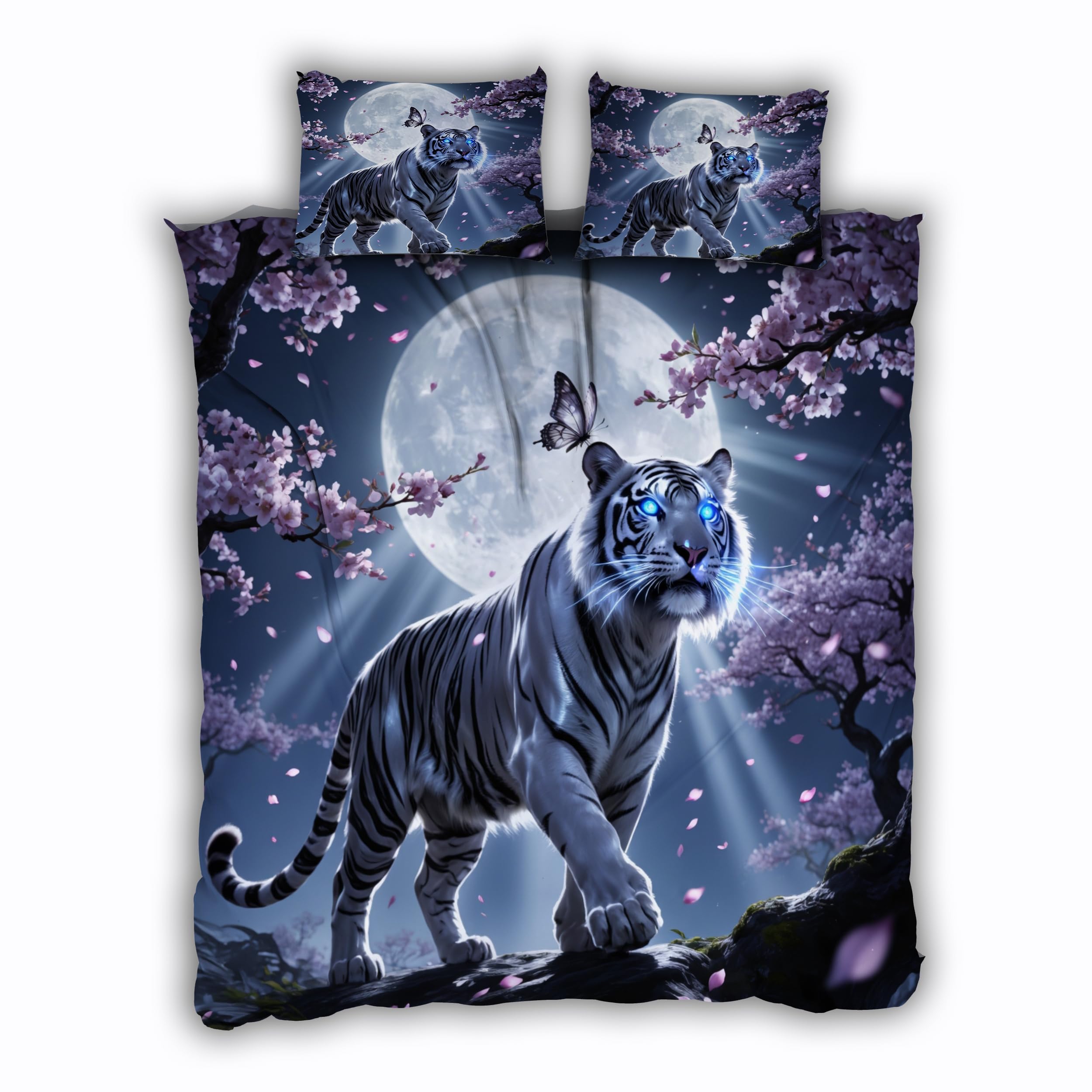 Housse de couette tigre 3D 220x240cm pour une ambiance zen et sauvage