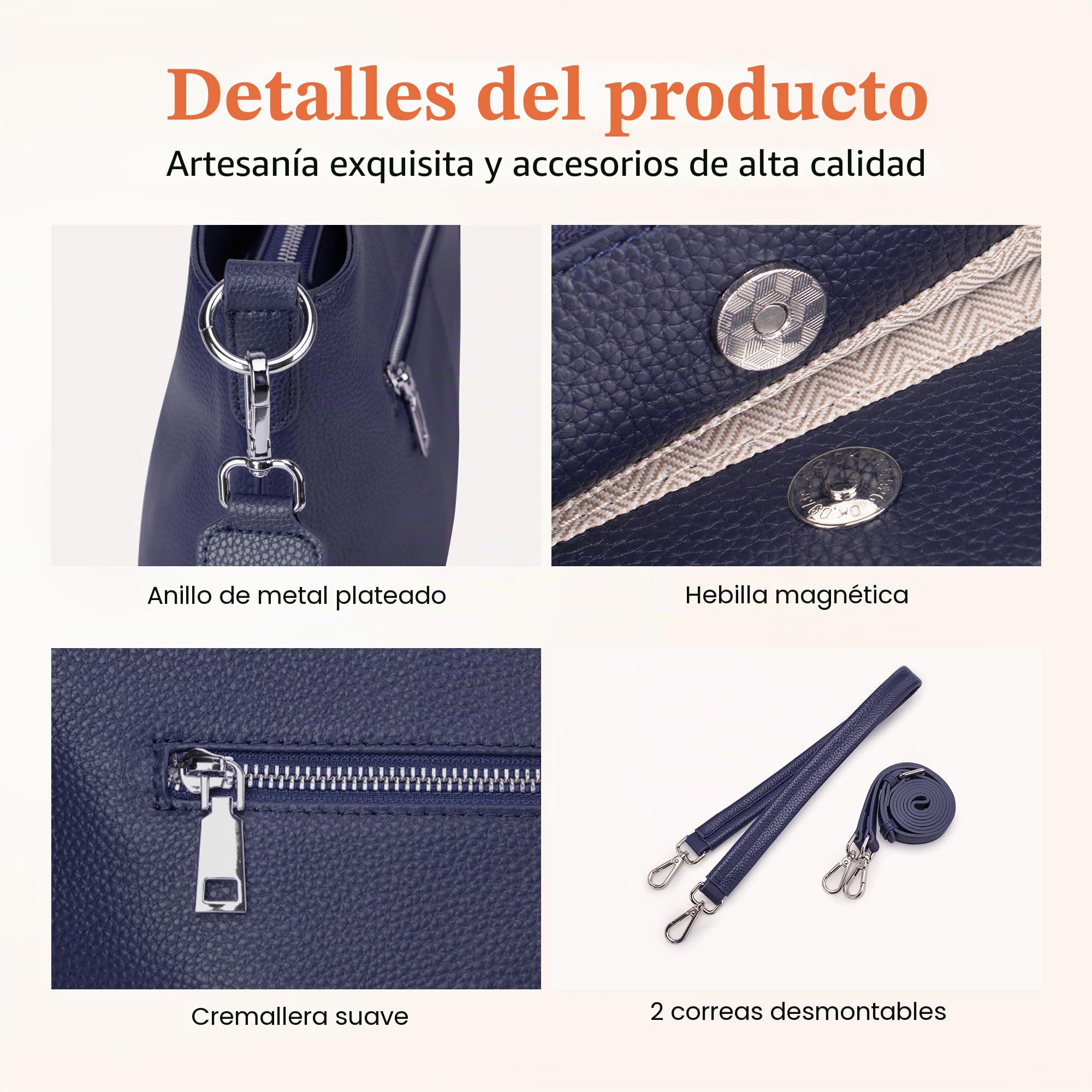 befen Bolsos cruzados de piel auténtica para mujer, bolsos de hombro para mujer, bolso pequeño y bolso de mano para mujer con 2 correas
