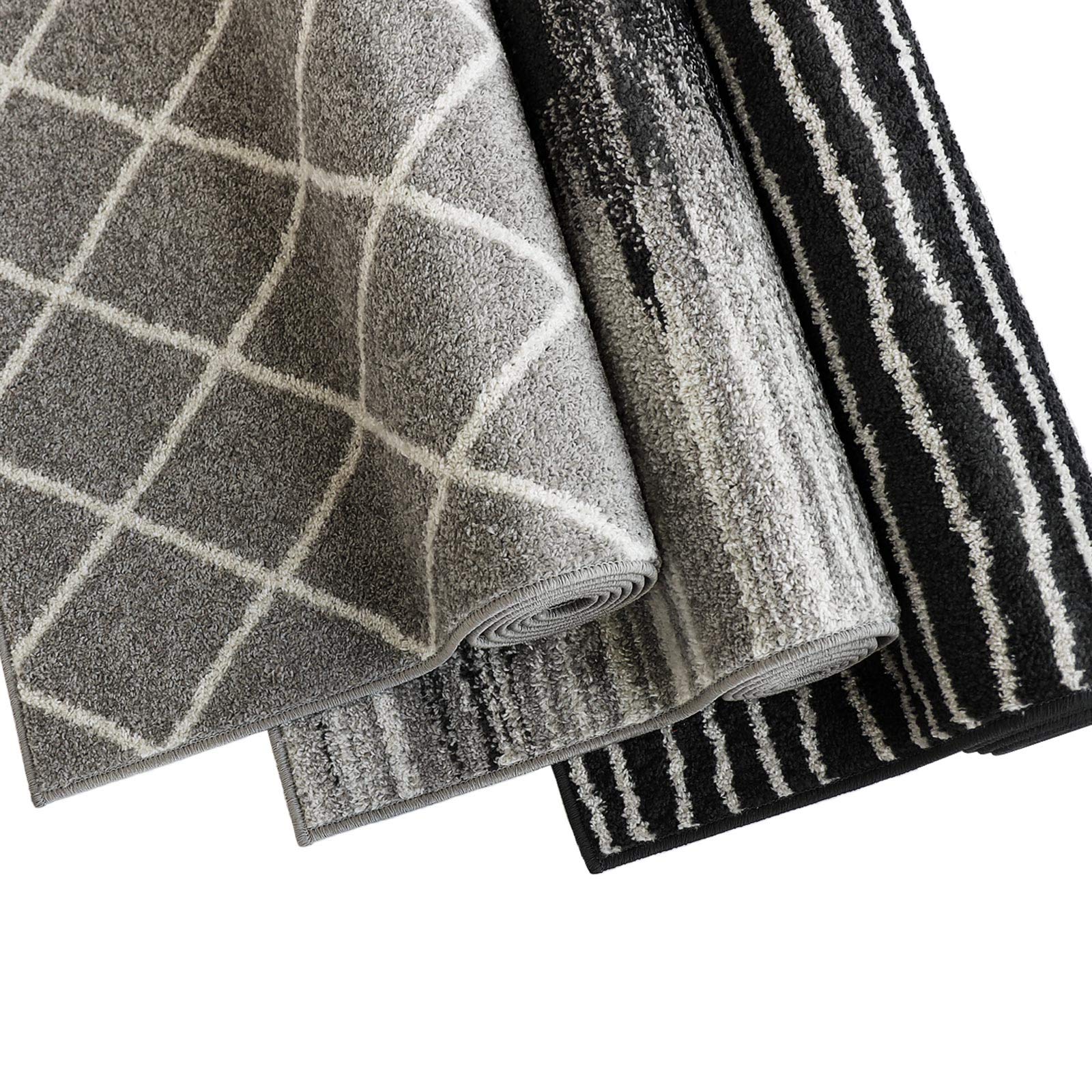 Tapis | Tapis de sol ou de couloir | Disponible en 3 designs et de nombreuses tailles | Poils doux à motifs | pour couloir, bureau ou salon | Tissé (133 x 250 cm, larache)