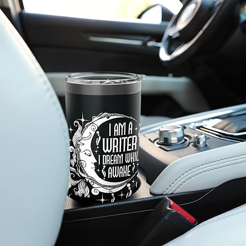 Miniatura 6 de Vaso aislado de acero inoxidable con texto en inglés "I Am A Writer I Dream While Awake Author Book Novelist Poet"