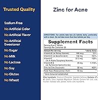 Vista 6 de Puritan 's Pride Zinc para el acné, 100 tabletas