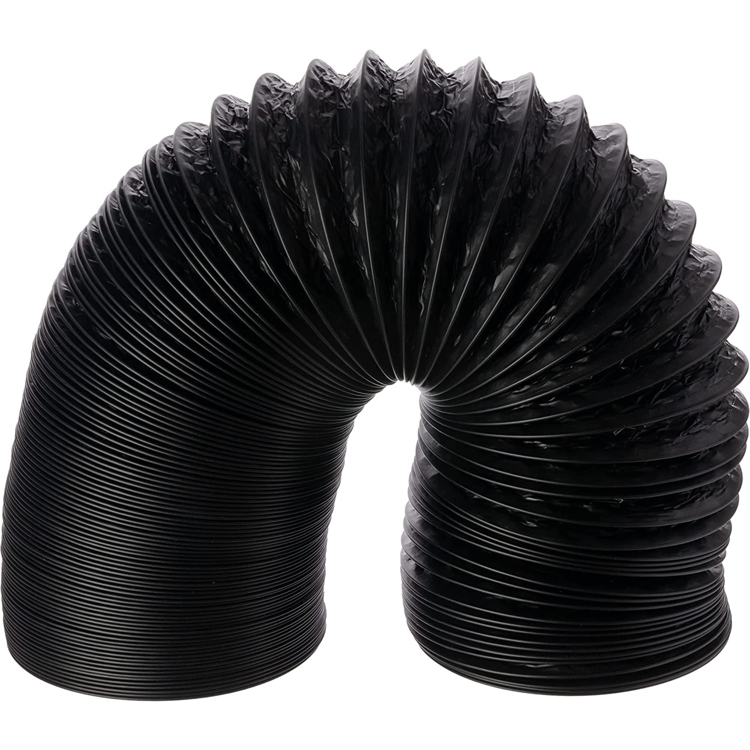 Ø 125mm / 3m Tubo Flexible - Ventilación Manguera - PVC, Aluminio, Negro - Para Extractor de Aire, Climatización, Secadora