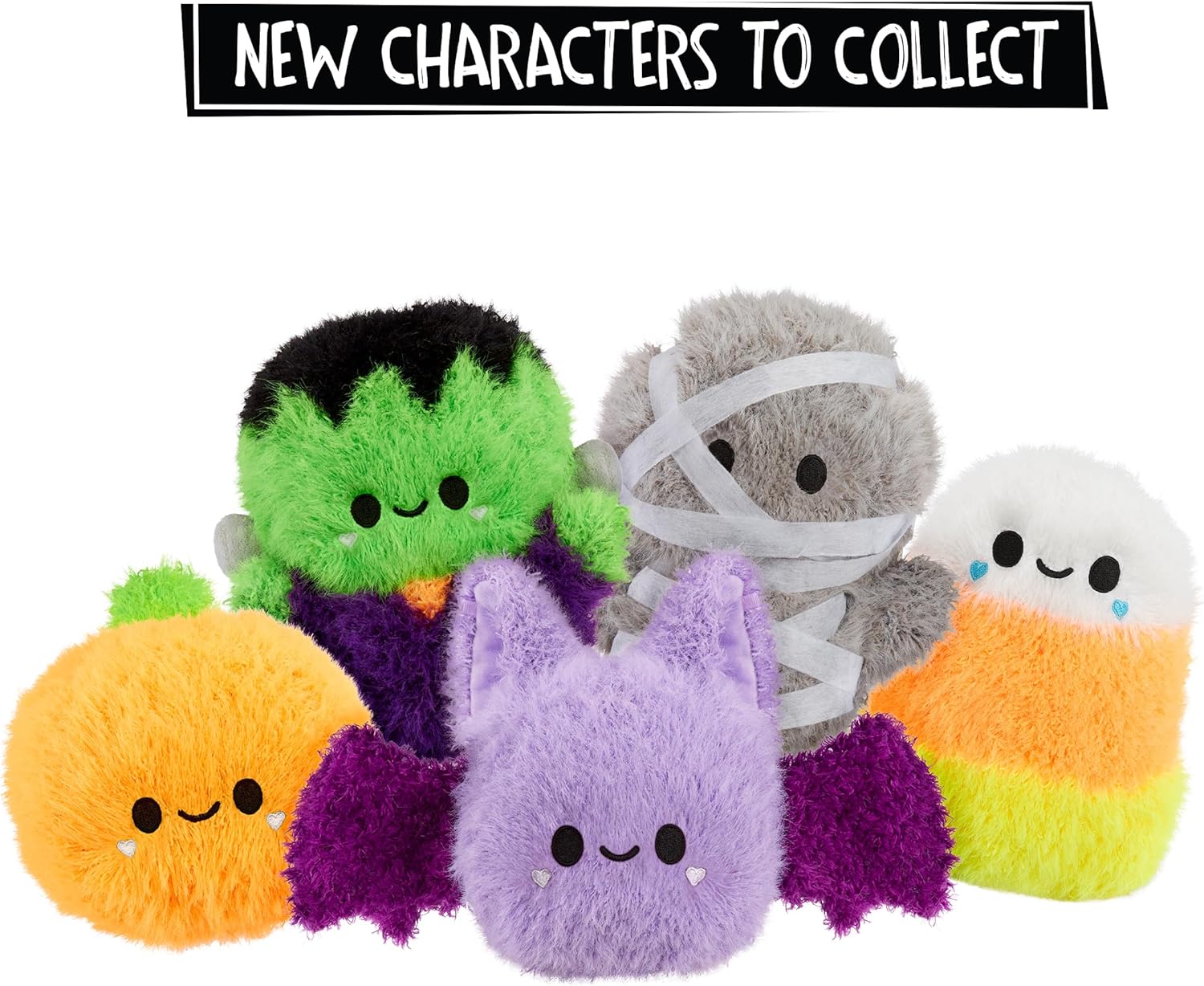 Fluffie Stuffiez Halloween Candy Corn Small Collectible Feature Plush, Surprise Reveal Unboxing with Huggable ASMR Fidget DIY Fur Pulling, Ultra Soft Fluff