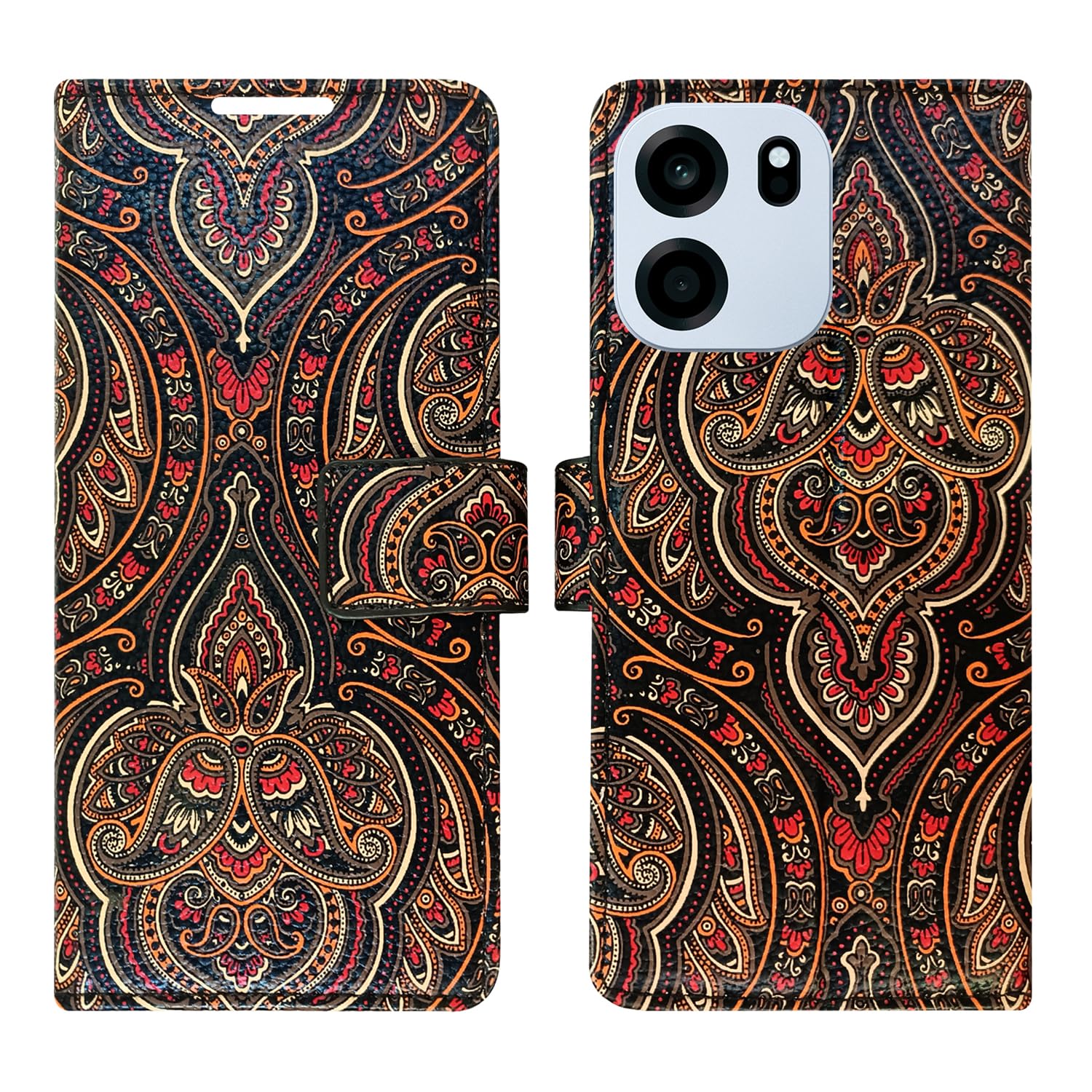 Dhar Flips Heena Black Flip Cover for Oneplus Nord 6 5G | Leather Finish | Shock Proof | Magnetic Closure | Card Slots | S...