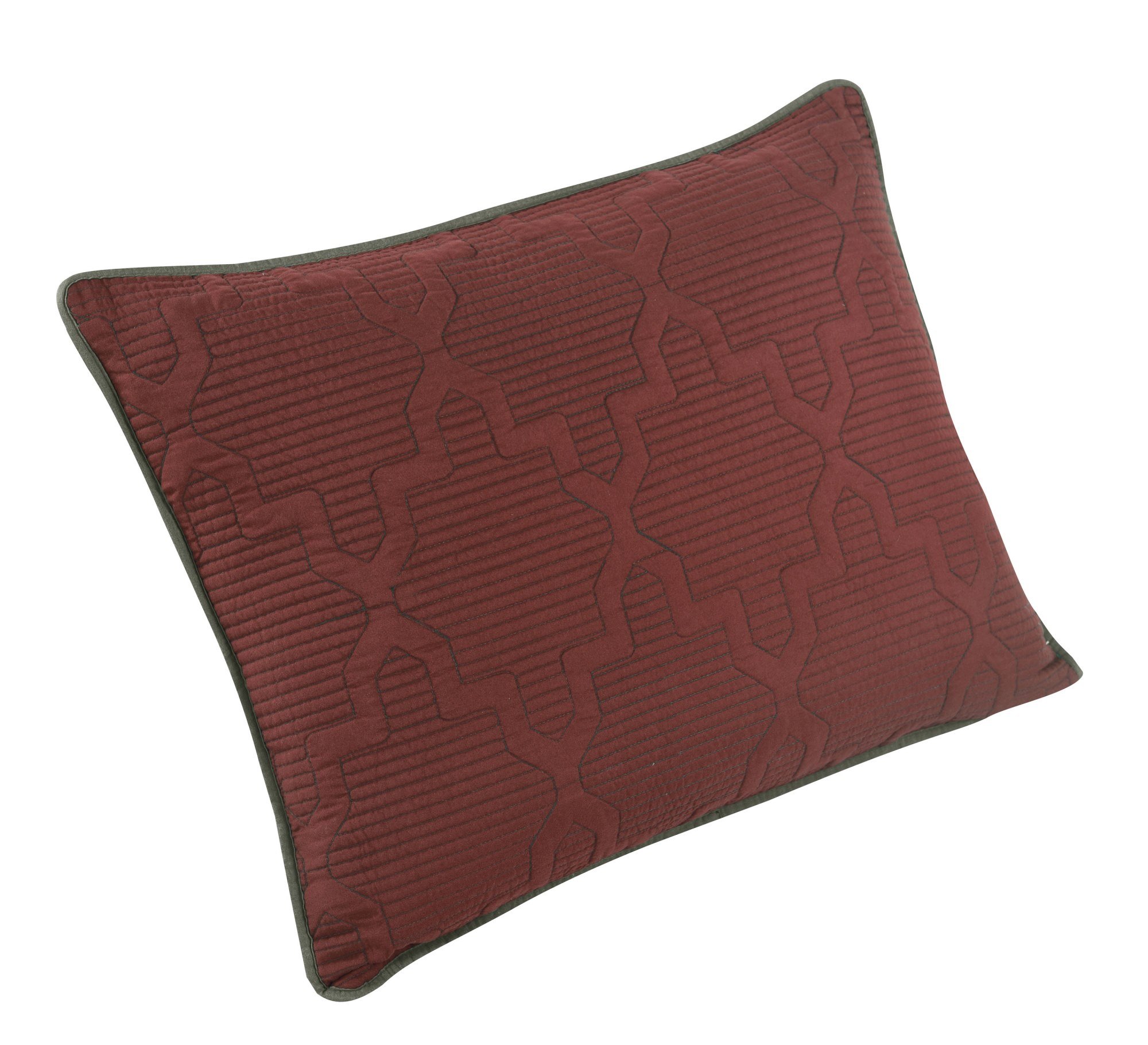 Brielle Casablanca, Reversible King Sham Set, Russet Red/Dark Grey