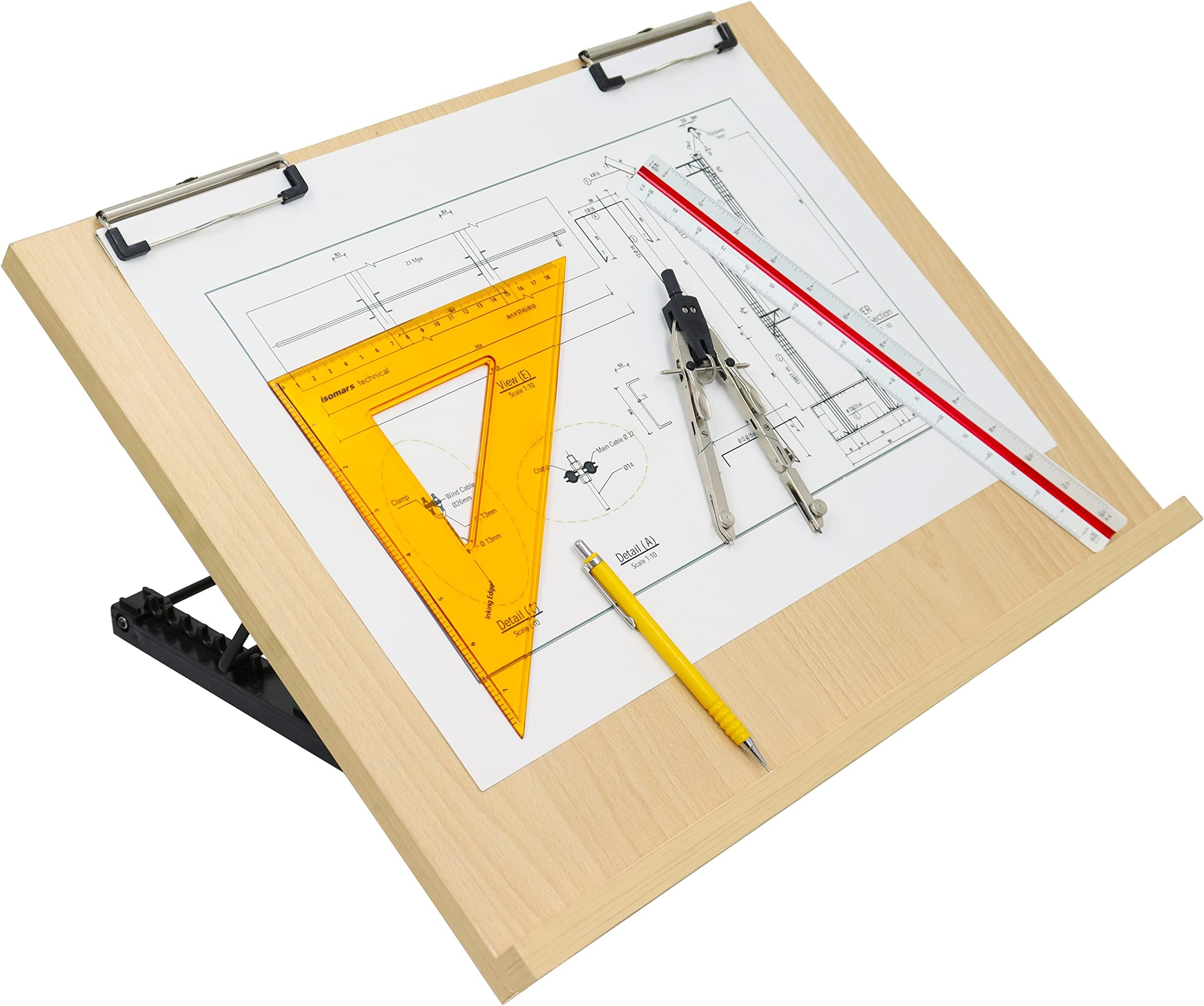 Isomars Drawing Board | Table Model Foldable Board with Clips | Drawing & Drafting Board | A1 (25.5 x 35 inches)