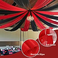 Vista 83 de Ivory Ceiling Drapes 6 Panels 5ftx10ft Wedding Arch Draping Fabric Chiffon Wedding Drapes Curtain Decorations with Rod Pocket