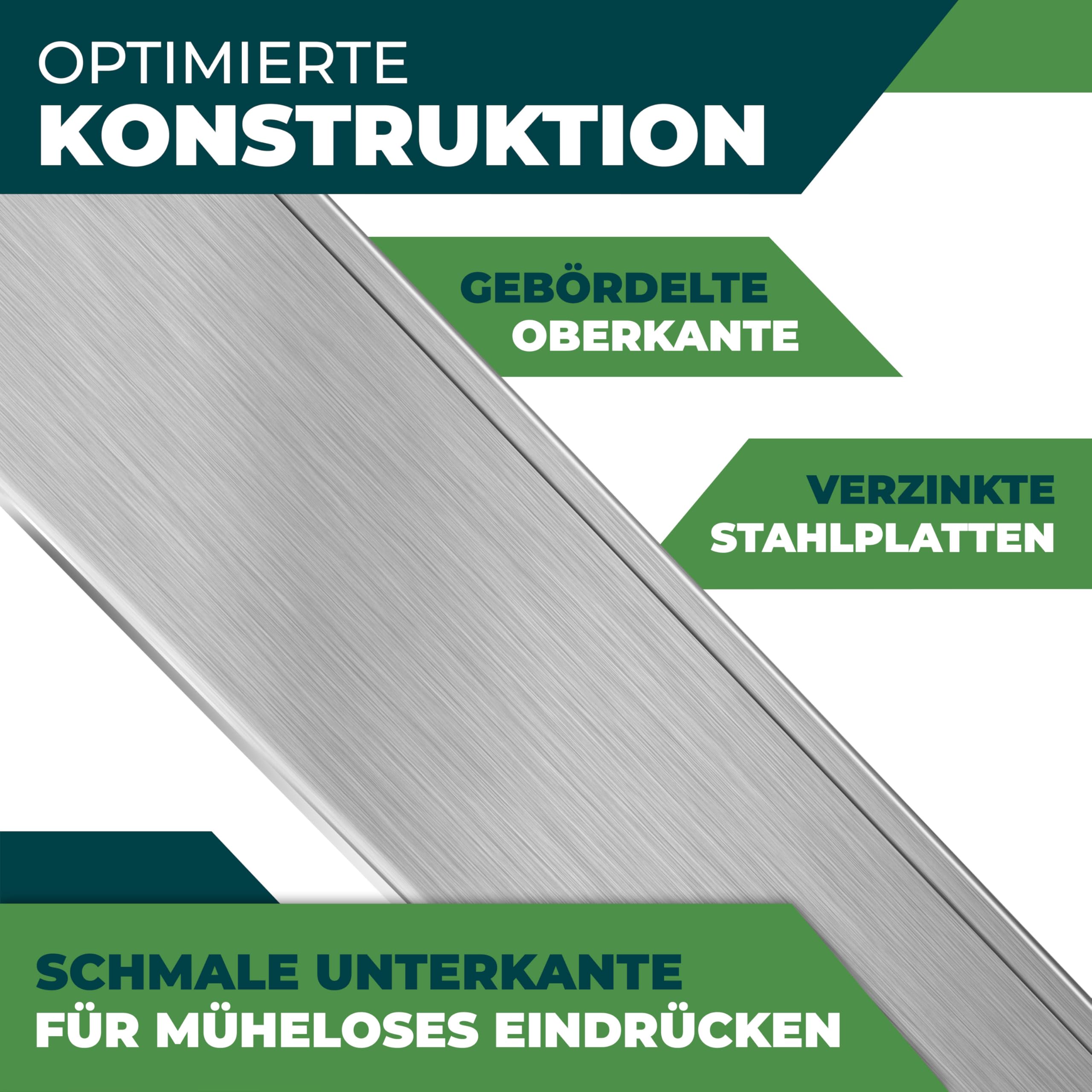 KESSER® Rasenkante Beeteinfassung Beetumrandung 5m 100x14cm Beetbegrenzung Rasenbleche Mähkante Metall Palisade Silber