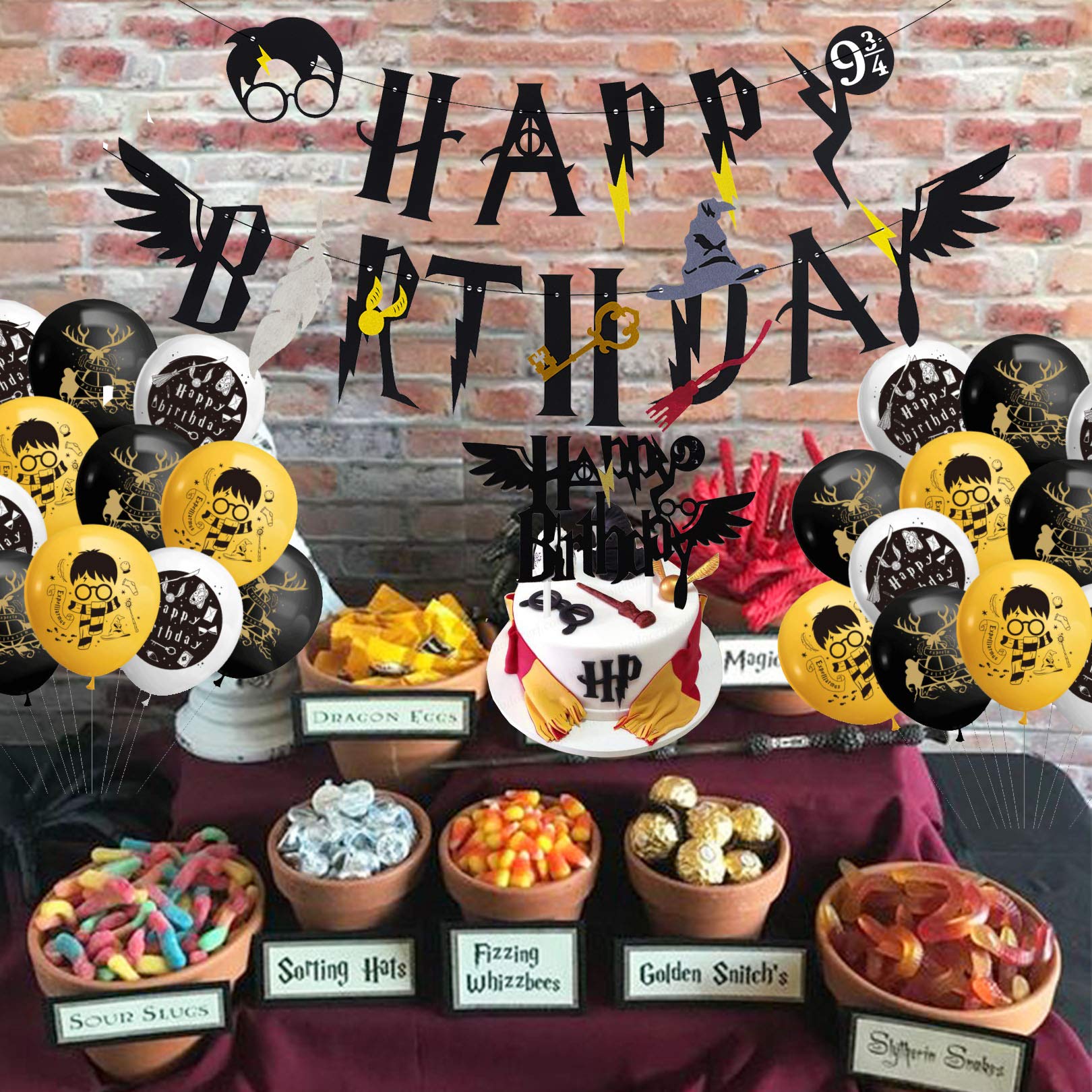 TanJJ Harry Potter Happy Birthday Bday Decorations,Wizard Happy Birthday  Banner HP Birthday Themed for Kids Party Supplies Decorations :  Amazon.com.au: Toys & Games