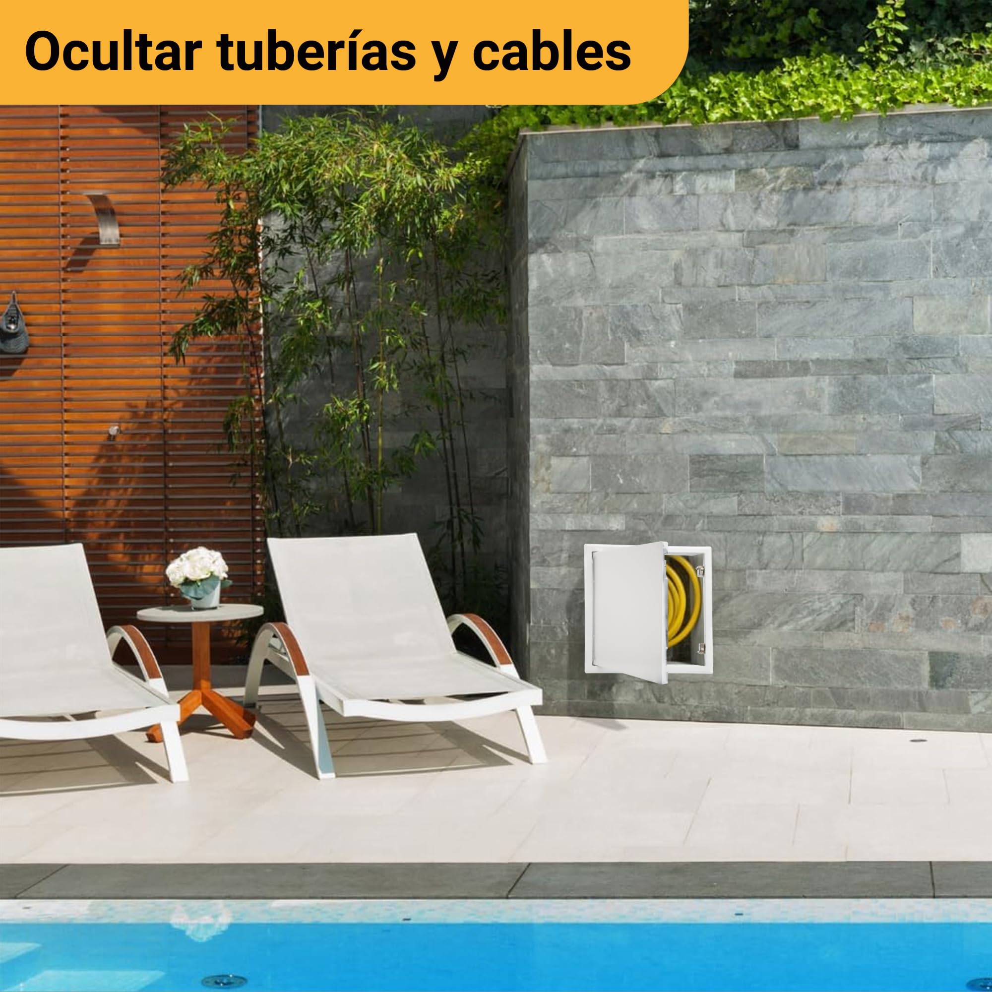 Proxinova Puerta de Inspección 600x600 mm, Apertura a Presión para Pared Exterior Resistente, Puerta de Metal para Mantenimiento Contador Agua, Gas, Eléctrico