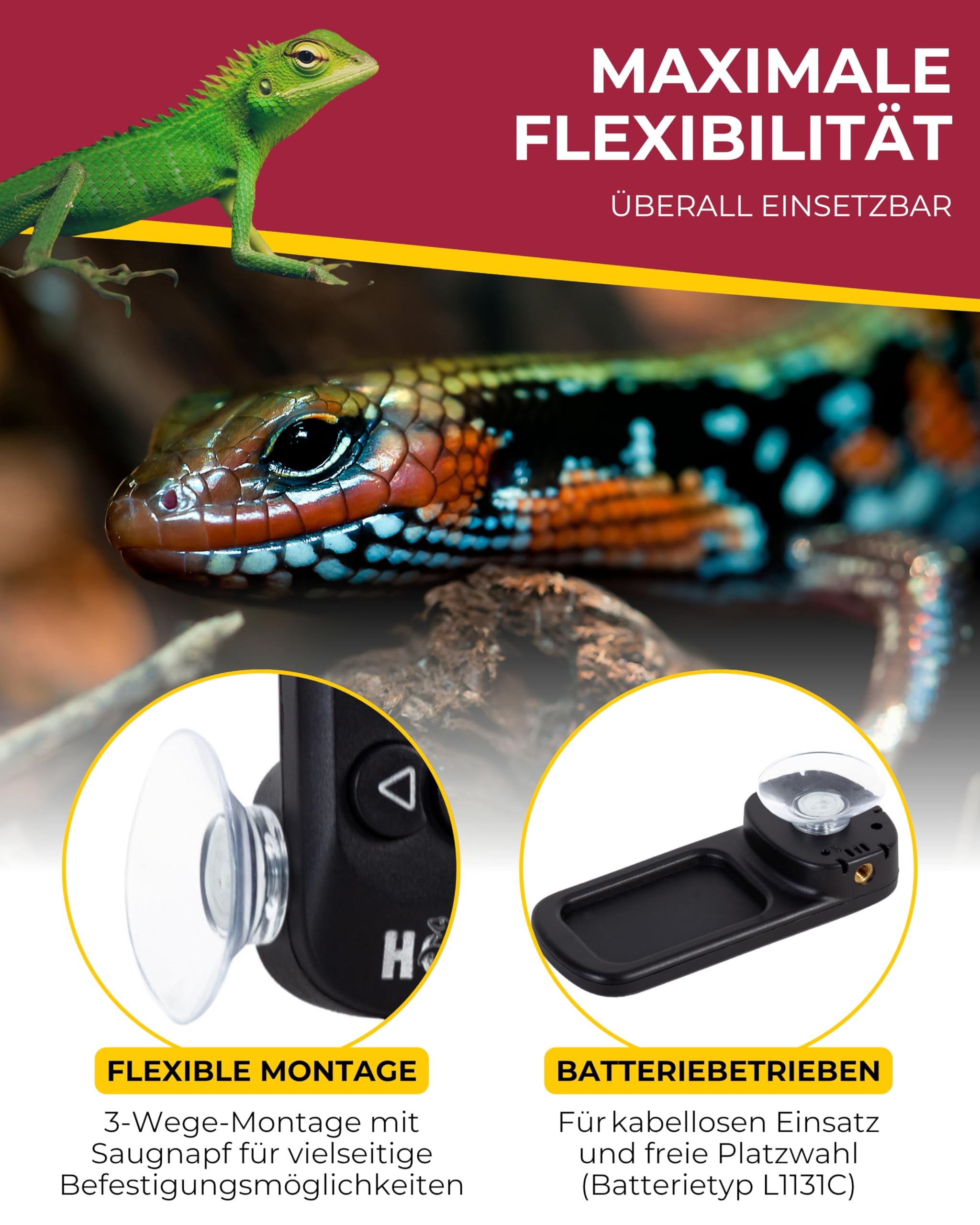 HOBBY Terraristik Terra Check I digitales Hygrometer & Thermometer mit Alarmfunktion I zur exakten Kontrolle der Luftfeuchtigkeit und Temperatur in Terrarien I für ideales Terrarienklima