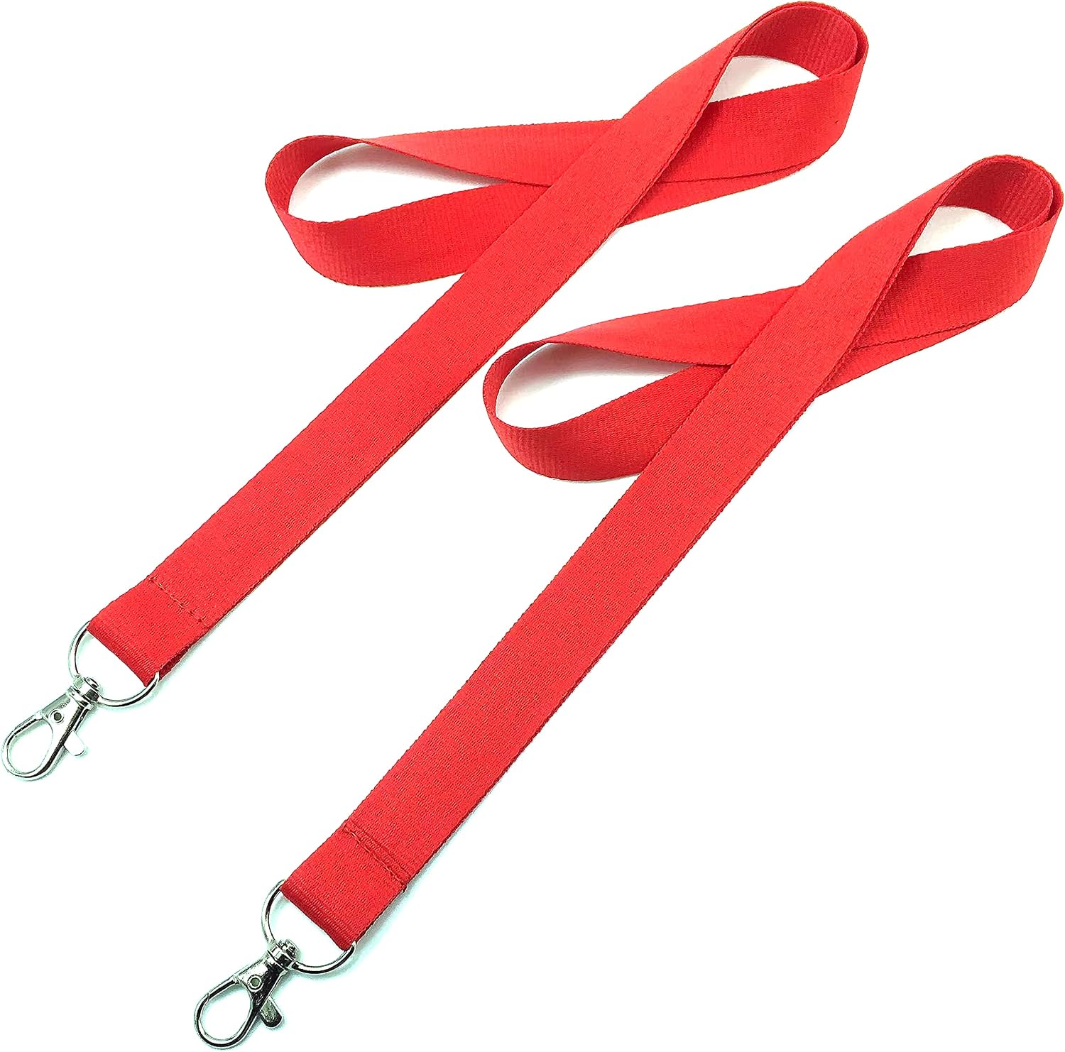 100Pcs Red Lanyards plain durable lanyard for Women Men Neck Lanyard for Name Tag ID Badge Holders Keychains Cards(Red color)