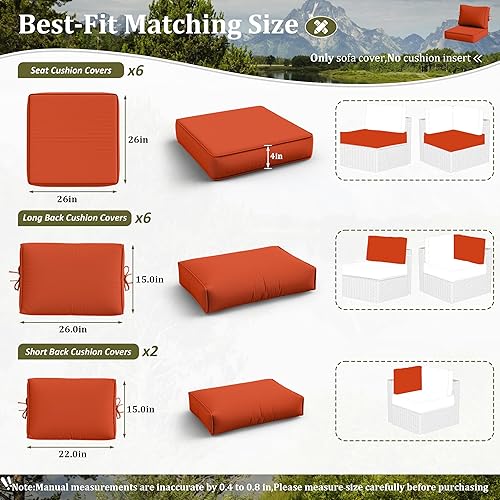 Miniatura 9 de Kimunuk Funda de cojín de repuesto para patio al aire libre, fundas de cojín para exteriores para muebles de exterior, patio, sofá, sillón, diseño