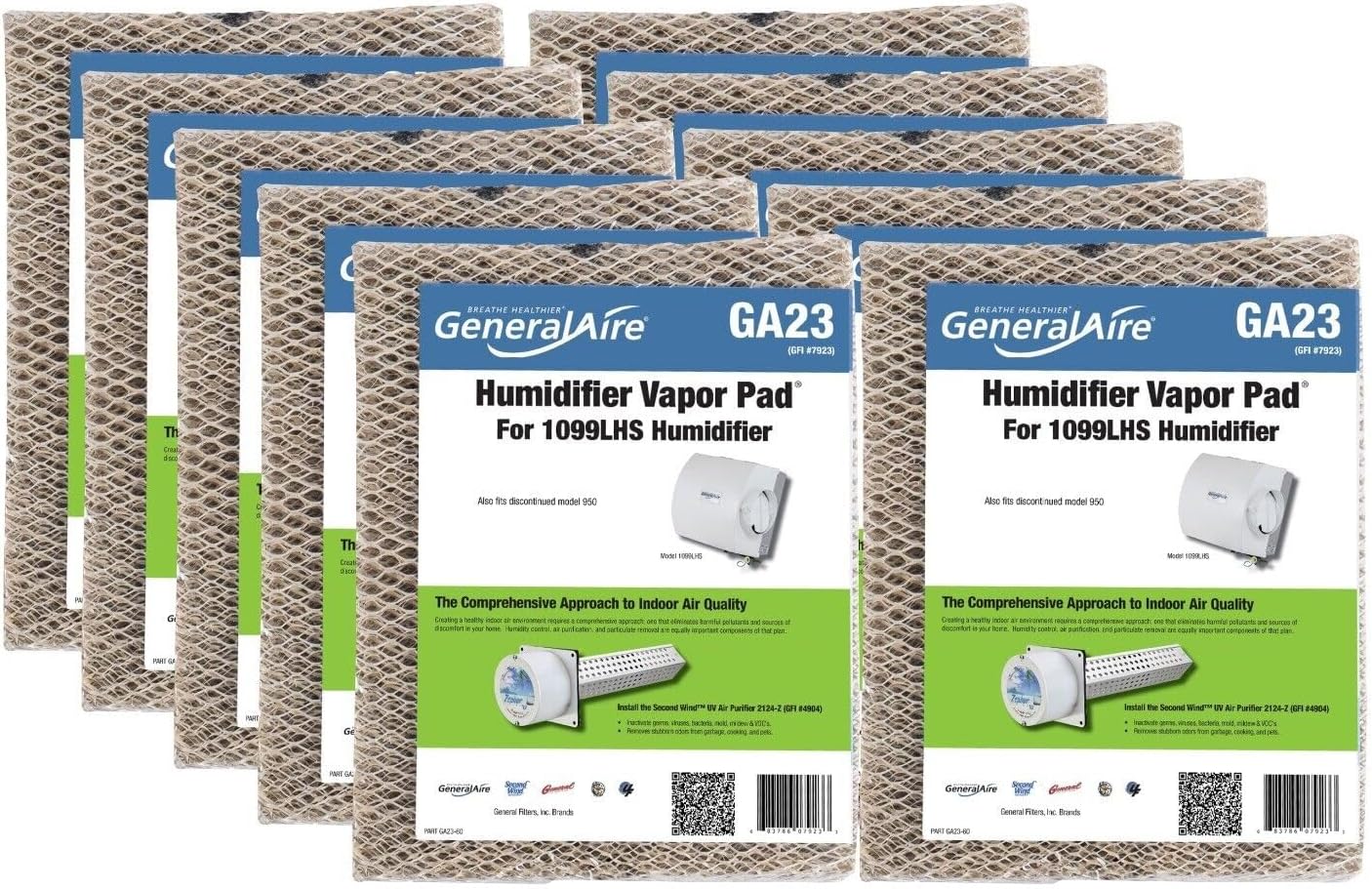 Replacement for Generalaire GA23 (10 Pack) - Humidifier Vapor Pad for 1099LHS Humidifier