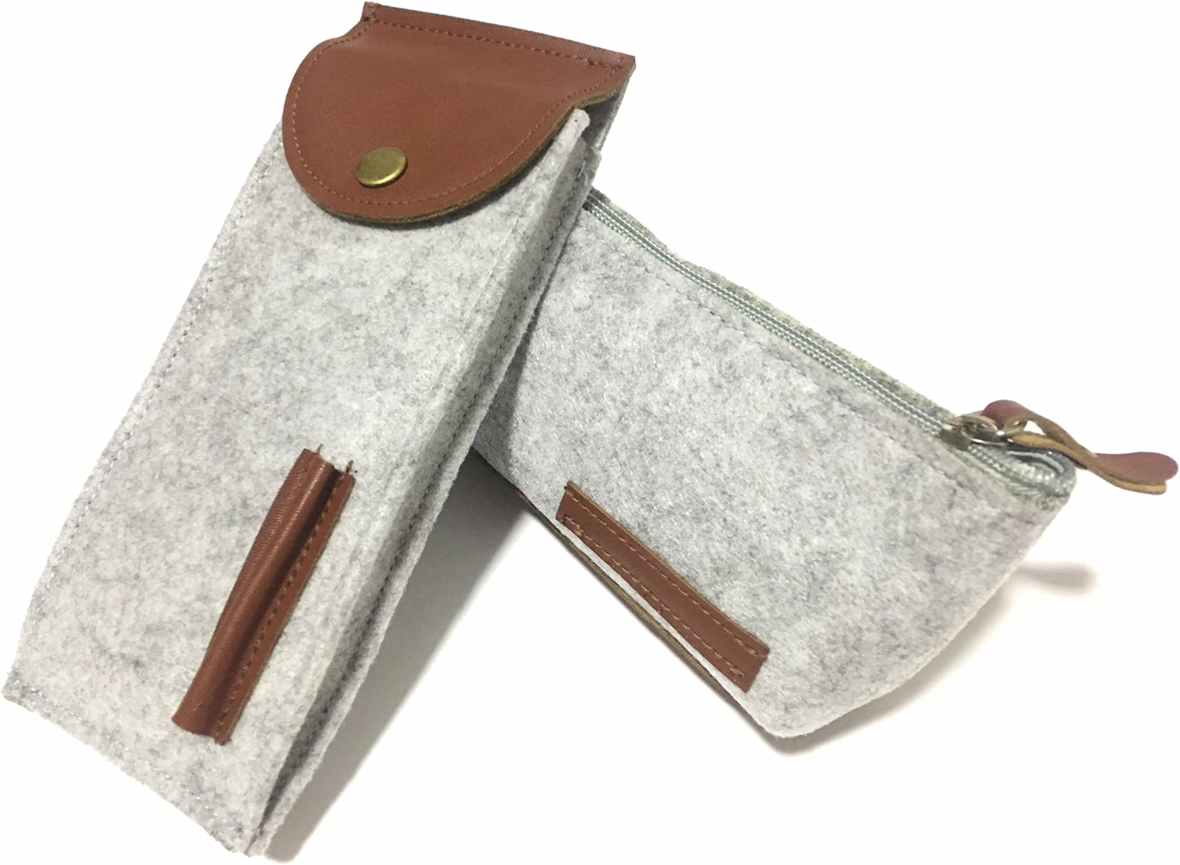 Timemorry 2Pack Felt Pen Penicle Case Storage Holder, Light Gray