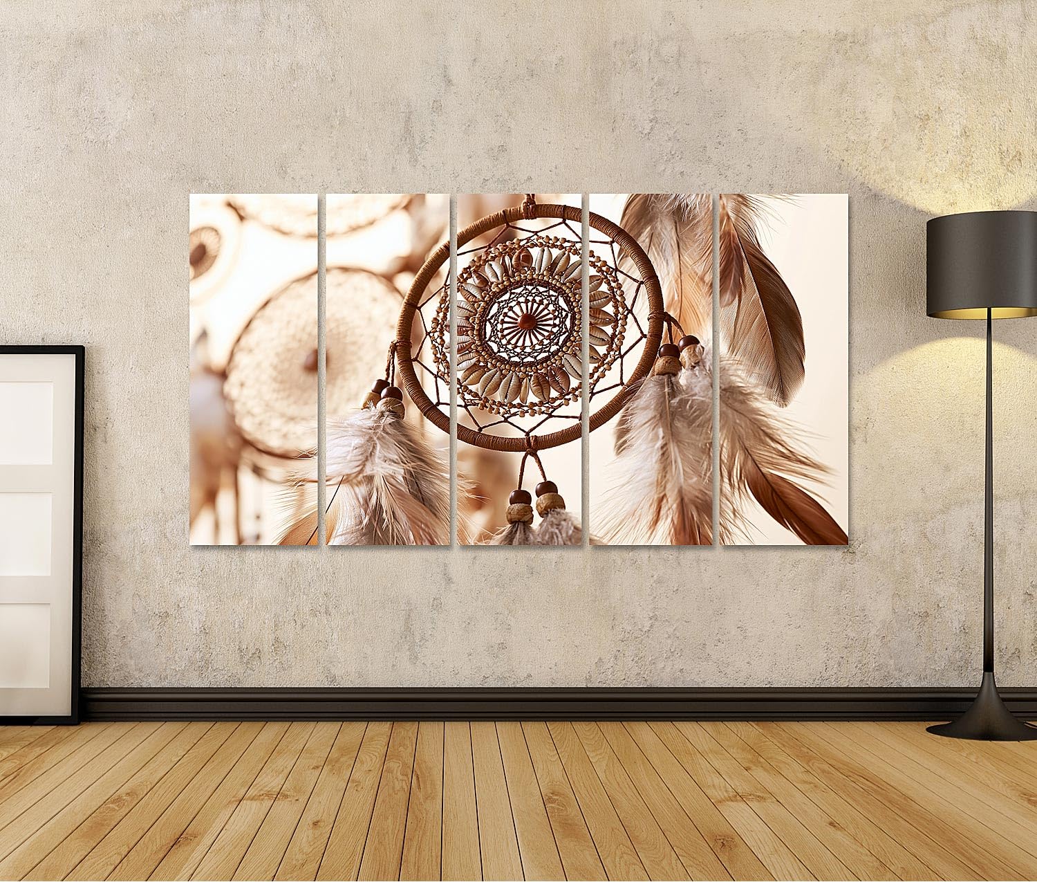 islandburner Bild auf Leinwand Verträumter Traumfänger Wandbild Schlafzimmer Deko für Romantiker - 5-teilig XXL