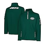 Ultra Game NFL Official Adults Quarter-Zip Super Soft Pullover Sweatshirt with Zipper Pockets - Unisex, New York Jets, Team Color Updated, Large