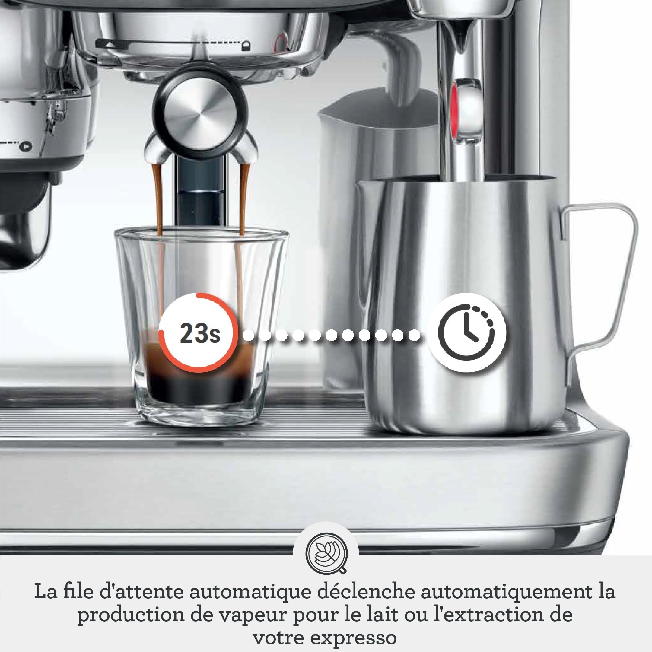 Sage - The Oracle Jet - Machine Expresso à Porte-Filtre, Moulin Intégré - Mousseur à Lait Manuel & Automatique - 1600W, 14 Programmes, Knock Box Inclus - Acier Inoxydable