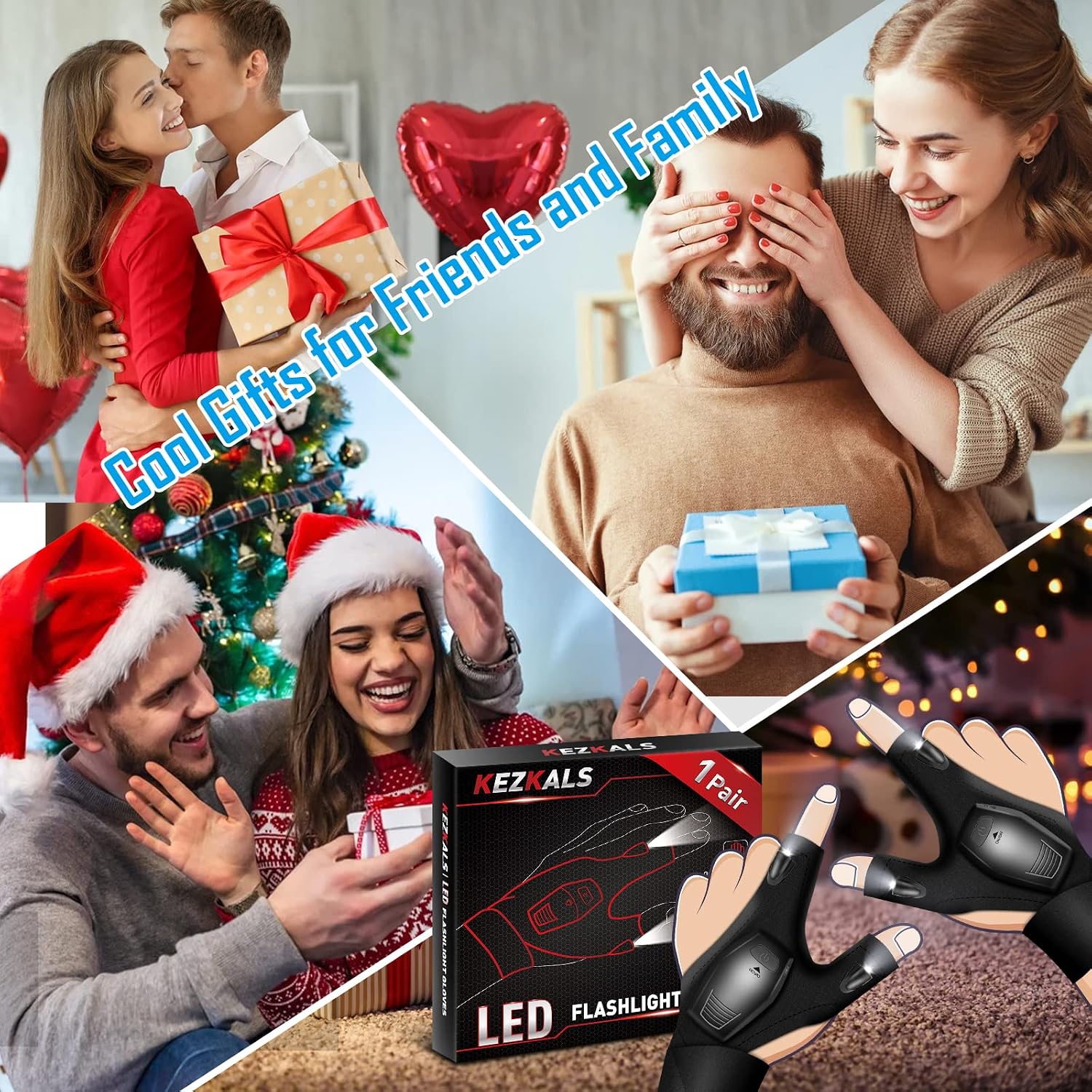 KEZKALS Gifts for Men Him Dad Rechargeable LED Gloves Fishing Accessories - Image 3