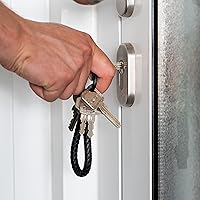 Vista 5 de SERASAR Leather Keychain [Strong] - with Additional Stainless Steel Key Ring for Small Keys - with Gift Box Azul