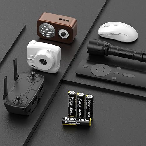 Miniatura 7 de POWXS Baterías de litio AA, paquete de 16 + 12 baterías de hierro de litio de 1.5 V doble A, 3200 mAh, gran capacidad para cámara Blink, linterna,