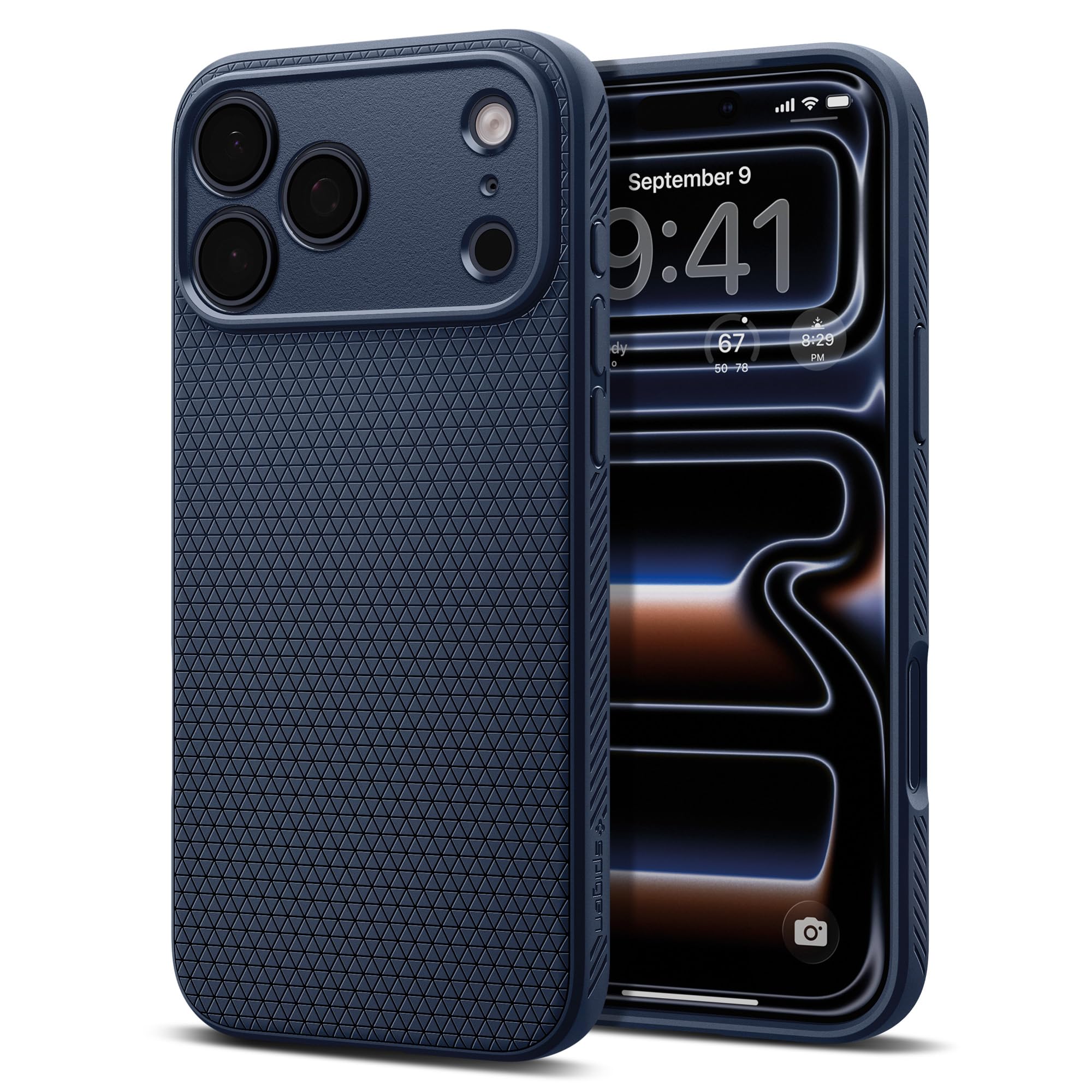 Spigen Liquid Air compatible with iPhone 17 Pro Max case cover (2025) - Navy Blue