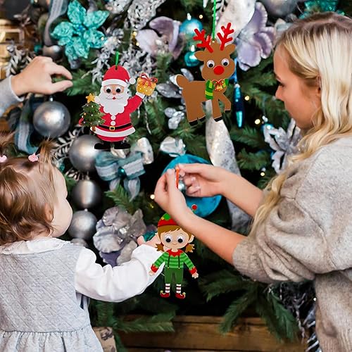 Miniatura 6 de 12 kits de manualidades de Navidad de espuma para bricolaje, muñeco de nieve, reno, Papá Noel, corona de pan de jengibre, adornos de invierno,