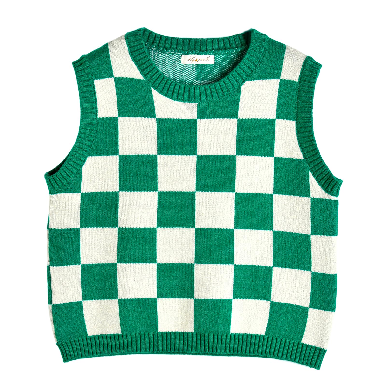 Women's Sweater Vest,Y2K Sleeveless Pattern Preppy Style Knitted Crop Tank Top for Girl