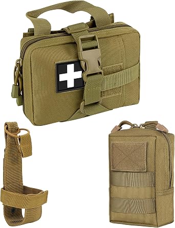 Tactical Molle Pouches Multi-Purpose Military Nylon Waist Pack Utility Bag Detachable Patches Pouches for Dog Vest Harness