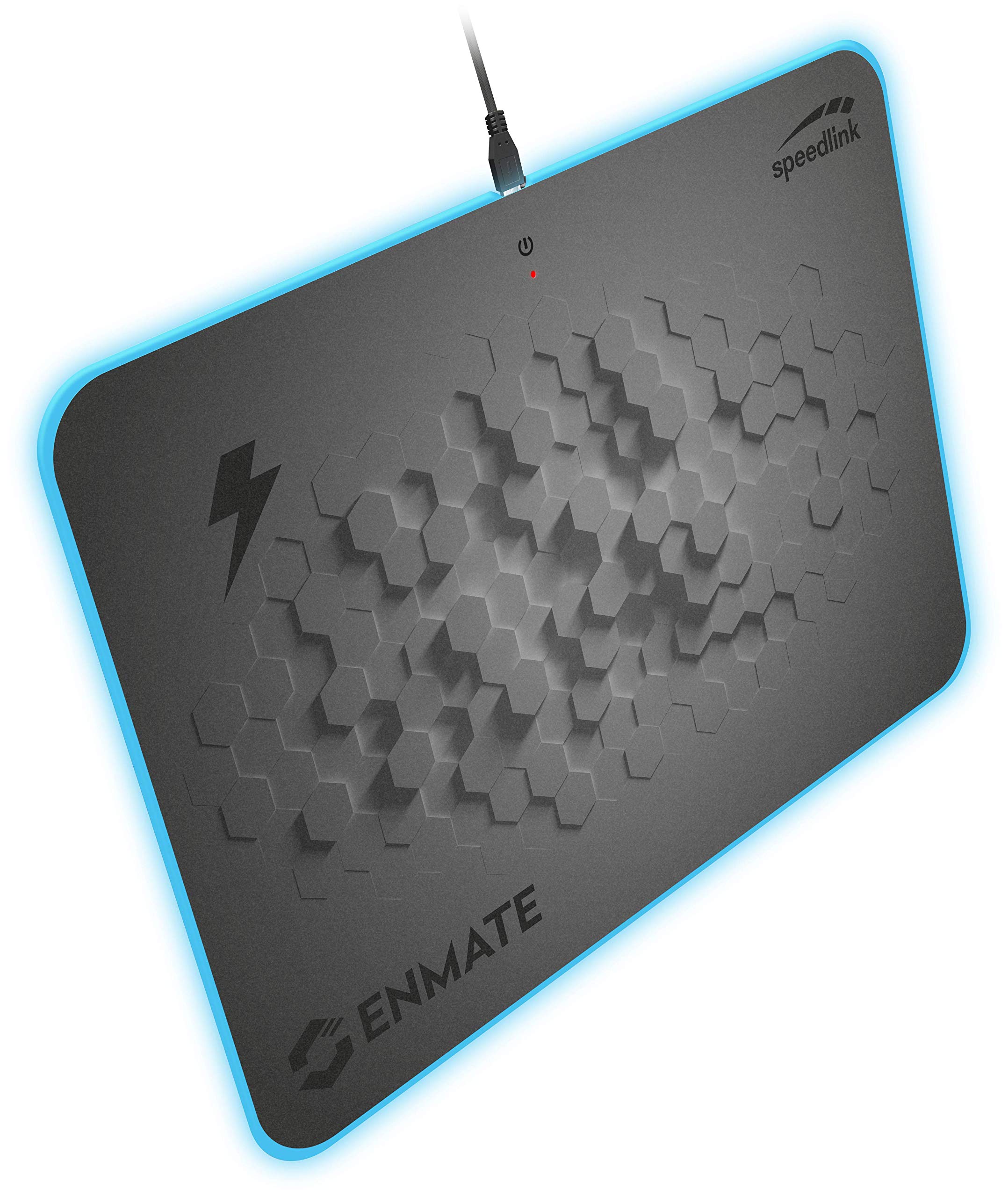 Speedlink Enmate RGB Charging Mousepad – Tappetino per mouse da gioco con funzione di ricarica a induzione, grigio