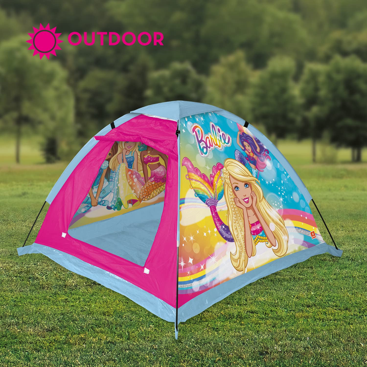 Mondo Toys – Garden Tent namiot ogrodowy Barbie – domek do zabawy w pomieszczeniach i na zewnątrz dla chłopców i dziewczynek – przenośny namiot na prezent dla dzieci – łącznie z torbą do przenoszenia – 28517
