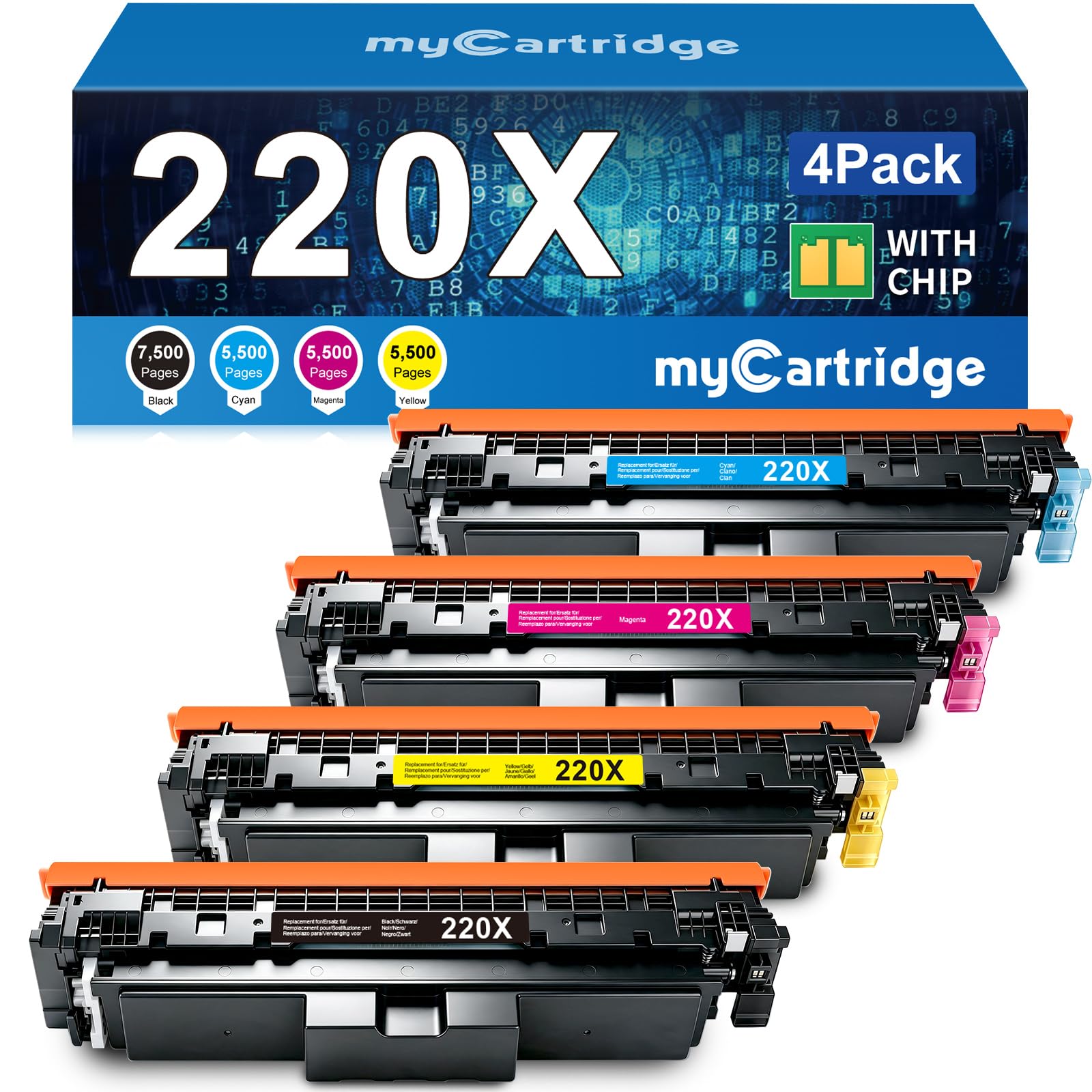 220X 220A Toner MFP 4302dw 4302fdw Toner Compatibile con HP 220X 220A 4-Pack