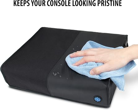 ENHANCE -Xbox One Console Kapak Korumasını Geliştirin - Hızlı Wärm Paylaşımı, Resmi Tasarım (Siyah, Yatay) için Nefes Alma Tasarımına Sahip Toz Koruma Evi