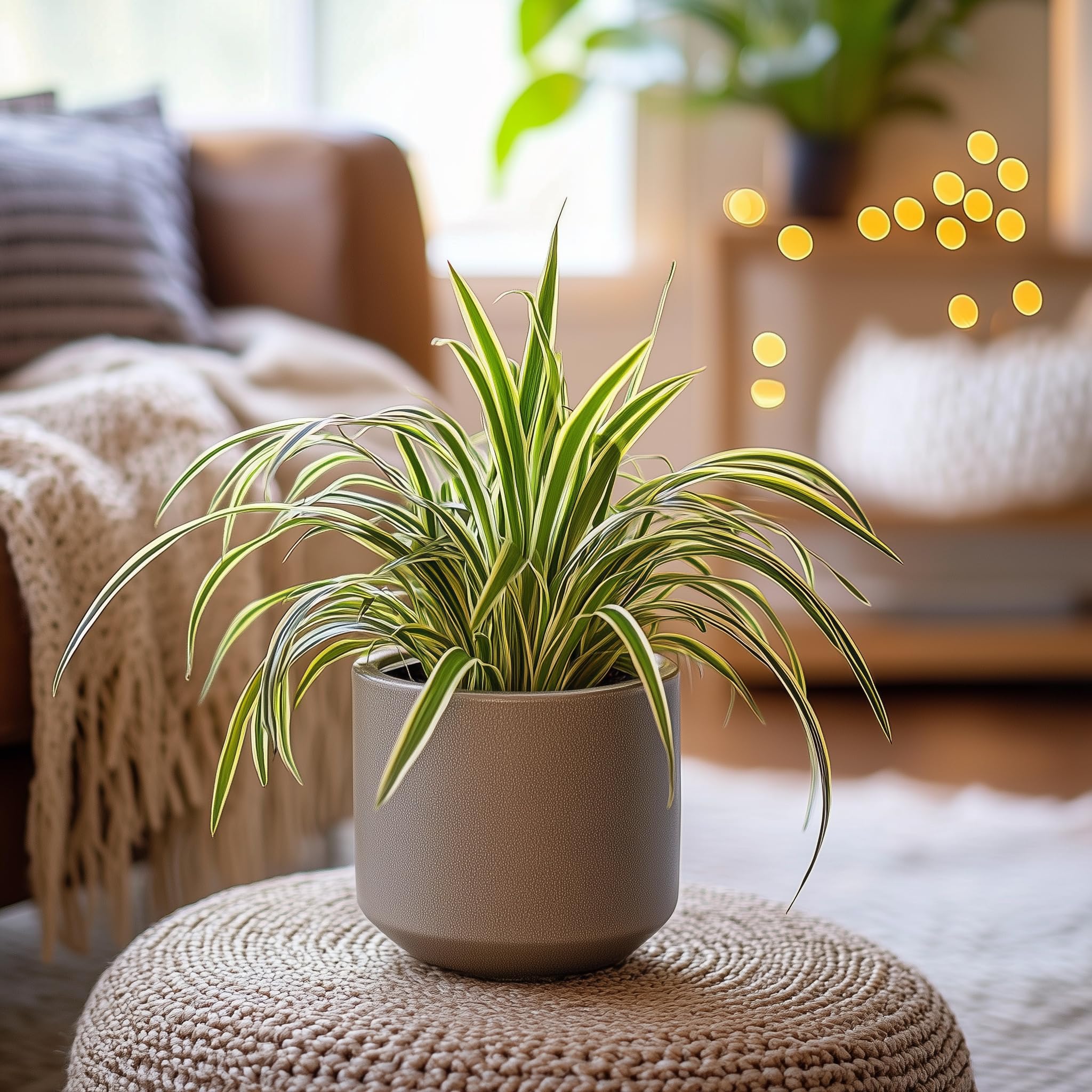 Plant in a Box - Chlorophytum comosum 'Atlantic' - Set de 3 - Lis d'herbe - Plante araignée - Pot 12cm - Hauteur 25-40cm