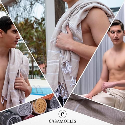 Miniatura 3 de Toalla de playa turca, prelavada, 100% algodón, suave, absorbente, de secado rápido, sin arena, grandes toallas de playa de gran tamaño para baño,