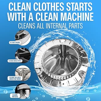 Sudstainables Washing Machine Cleaner Tablets (24-Pack) Deep Clean Odor & Residue Remover for Front & Top Load Washers, HE & Septic Safe Washing Machine Tub Cleaner for Long-Lasting Freshness