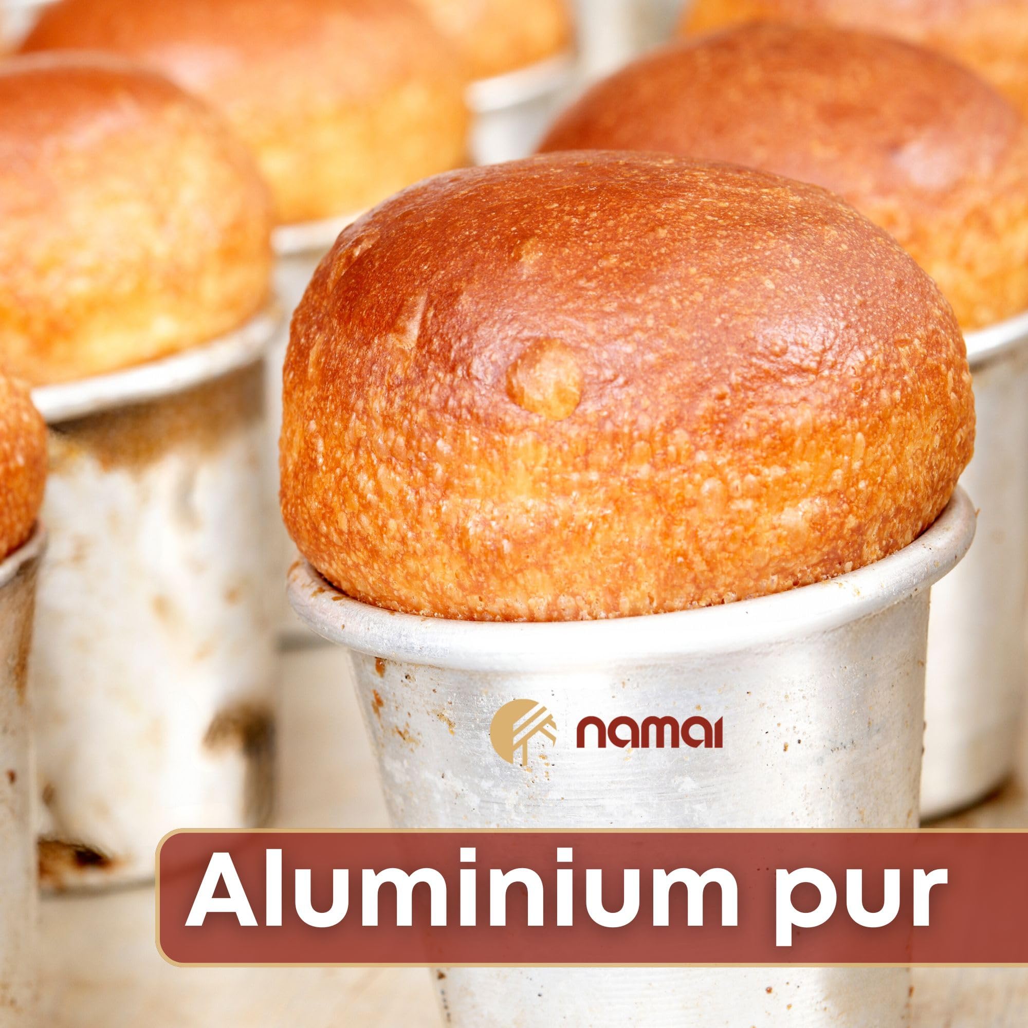 NAMAI - Moule a Baba au Rhum, Aluminium, 6CM de Hauteur 6CM de Diamètre, Moule Baba au Rhum, Moules a Babà, Made in Italy