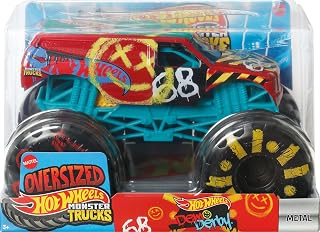 Hot Wheels Monster Trucks, Oversized Monster Truck, 1:24 Scale Die-Cast Toy Truck with Giant Wheels and Cool Designs