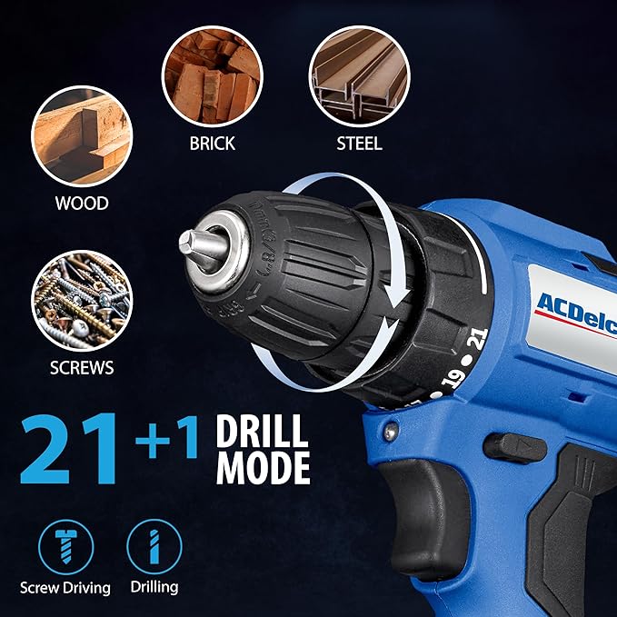 Taladro Inalámbrico ACDelco 20V con Batería y Cargador, 2 Velocidades miniatura 3