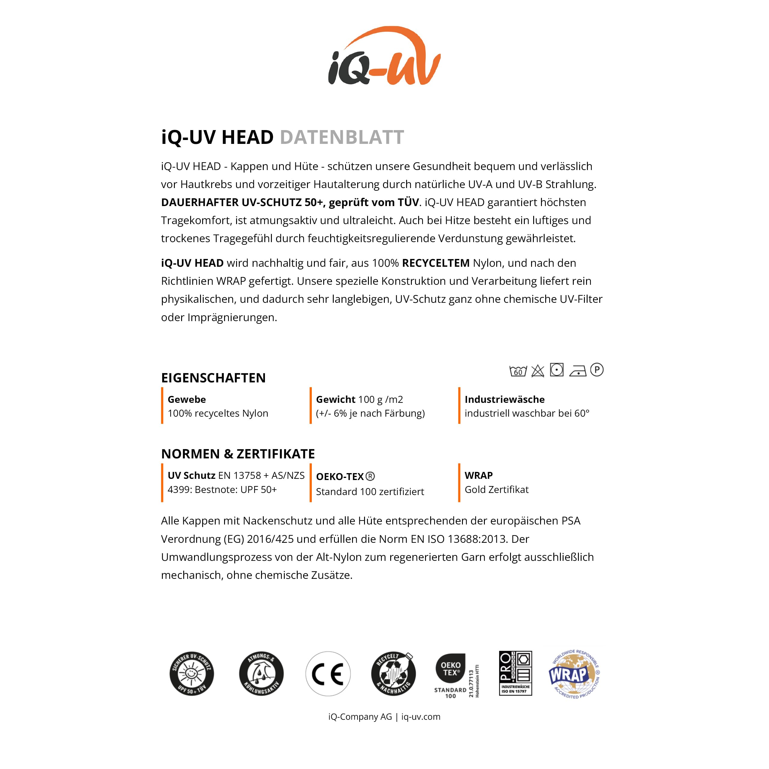 iQ-UV Protezione UV per il collo UPF 50+