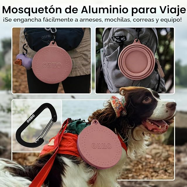 Foto 5 de 8 de OHMO - Bebedero Perro portatil antisalpicaduras Grande（1000ml）, Cuenco Plegable para Mascotas a Prueba…