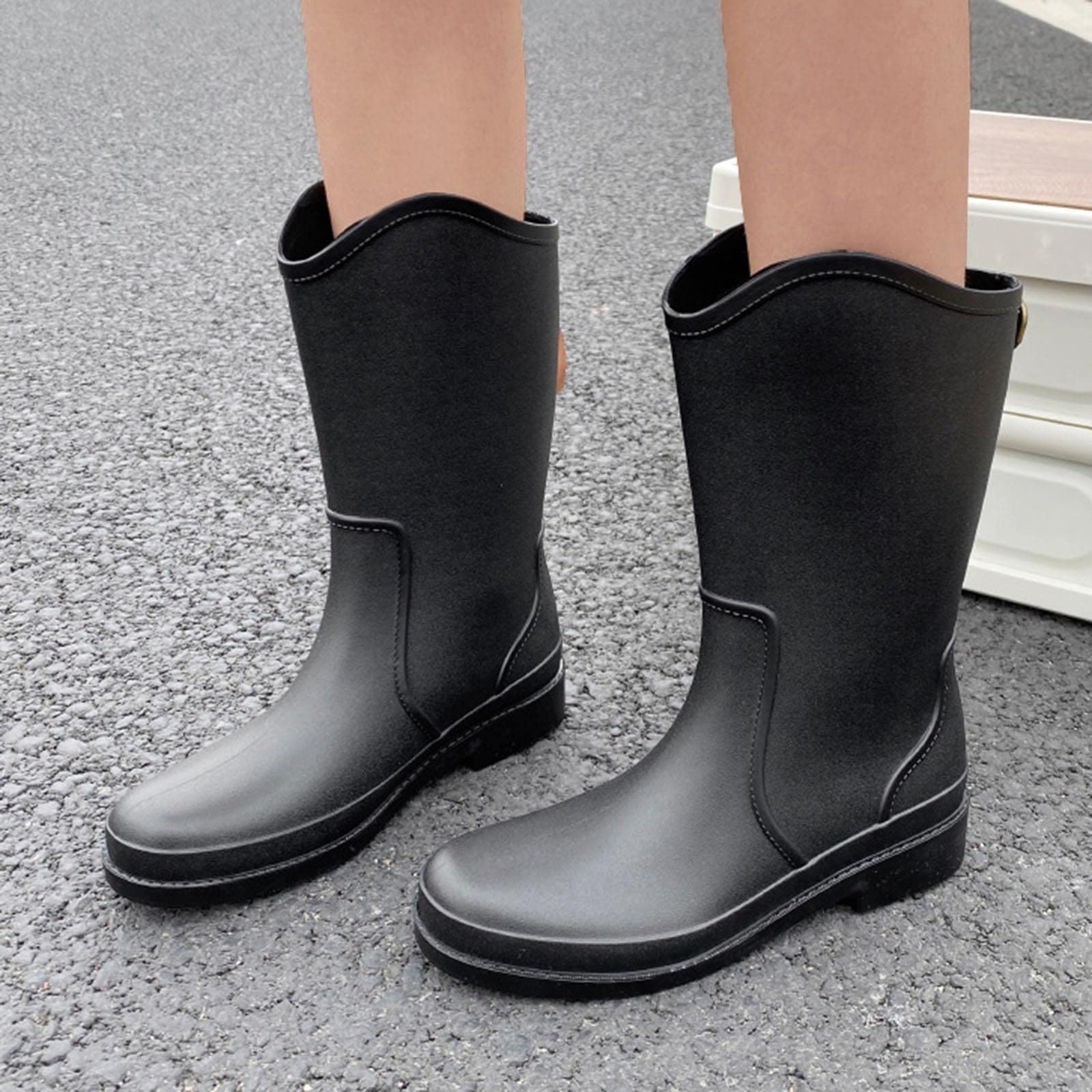 Botas de goma para mujer, impermeables, botas de lluvia, botas de agua Wellington, botas de jardín, botas de lluvia antideslizantes, botas de goma, botas largas, botas de goma, botas de lluvia, botas