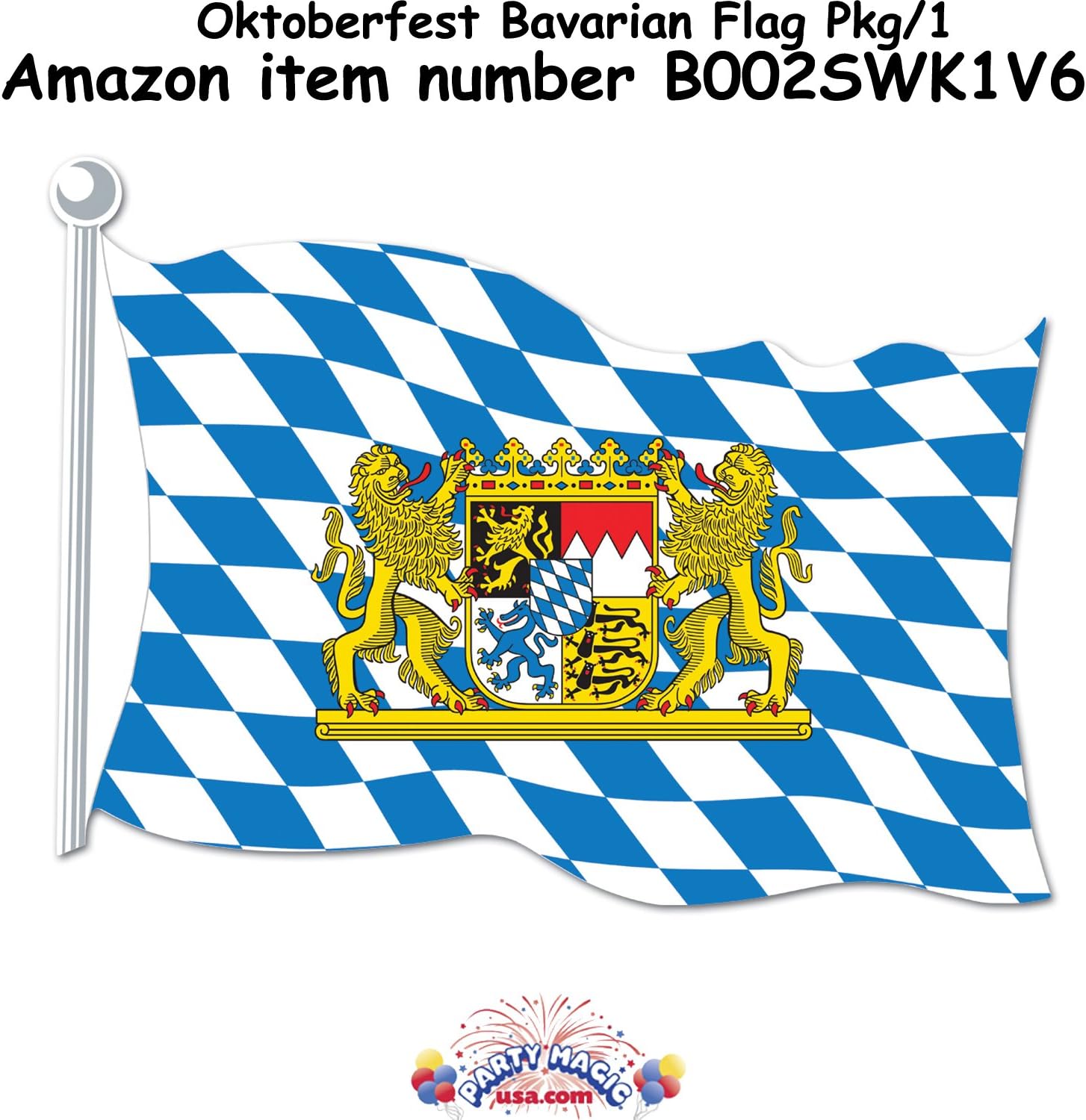 Bavarian Flag Cutout 18in., Pkg/6