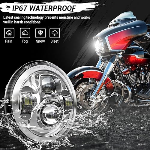 Miniatura 10 de Z-OFFROAD Faro LED para motocicleta de 7 pulgadas con DRL Kit DOT de halo blanco compatible con Harley Davidson Street Glide Road King Special