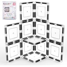 PicassoTiles Clear Transparent Magnetic Tile Expansion Set STEM Educational Construction Toy Kit for Kids Age 3 Plus Magnet Building Blocks Preschool Learning Creativity and Skill Development PTE13