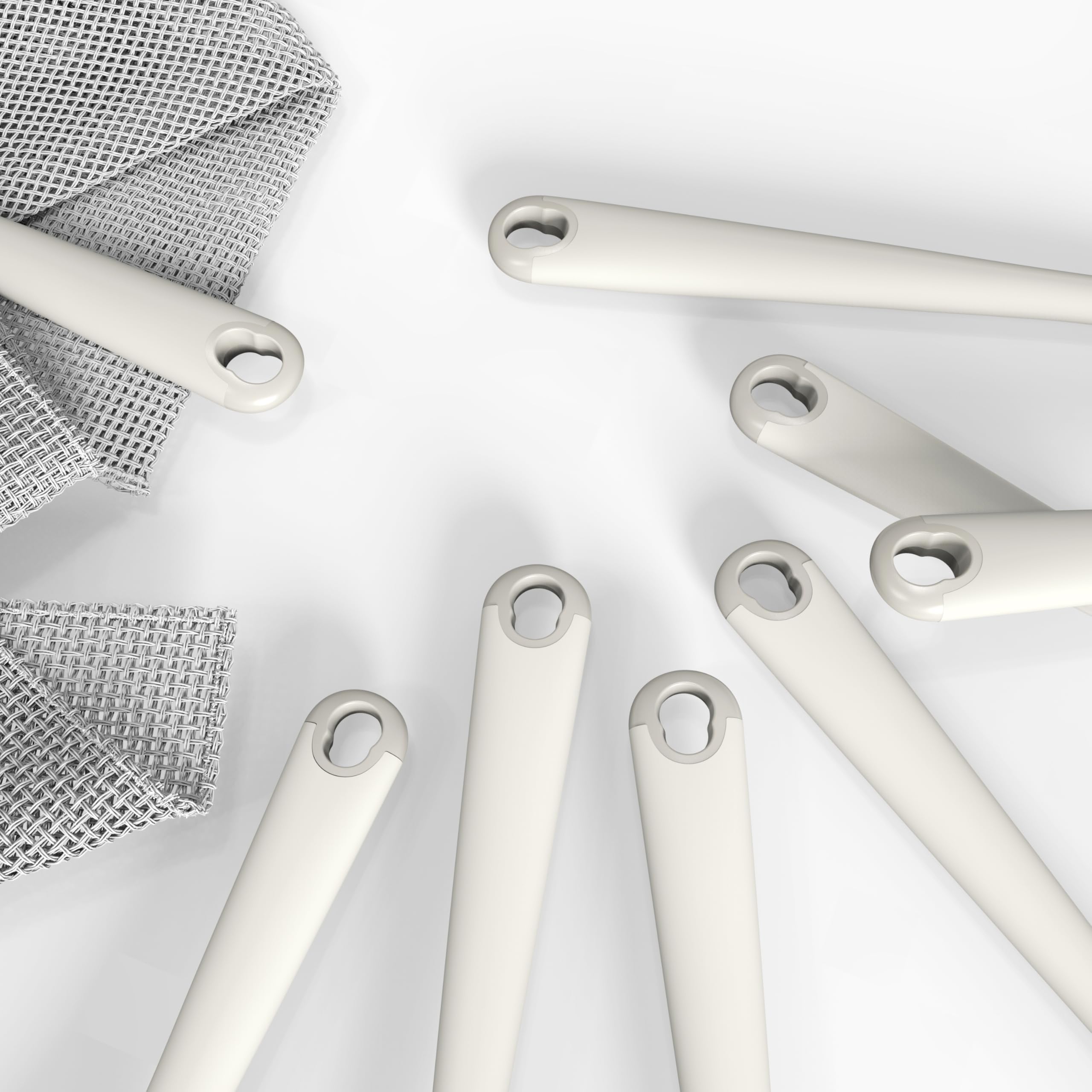 Set di utensili da cucina in silicone, resistenti al calore, spatola, cucchiaio, frusta, pinze, utensili da cucina per pentole antiaderenti, lavabili in lavastoviglie, senza BPA (bianco crema)