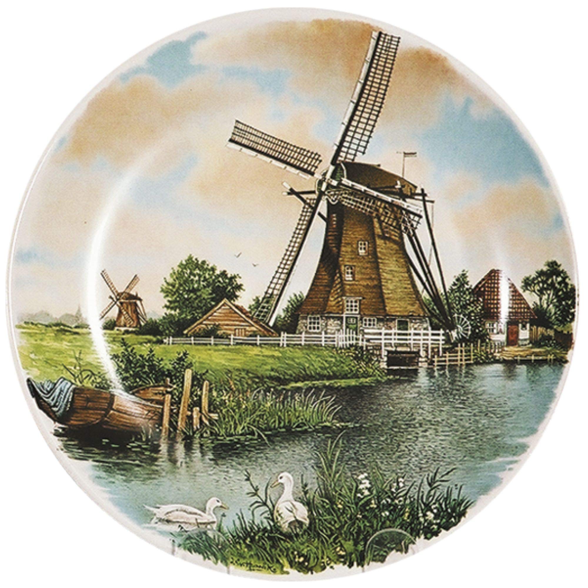 Essence of Europe Gifts Collectible Dutch Gift J.C Van Hunnik Windmill with Geese Scene Decorative 7